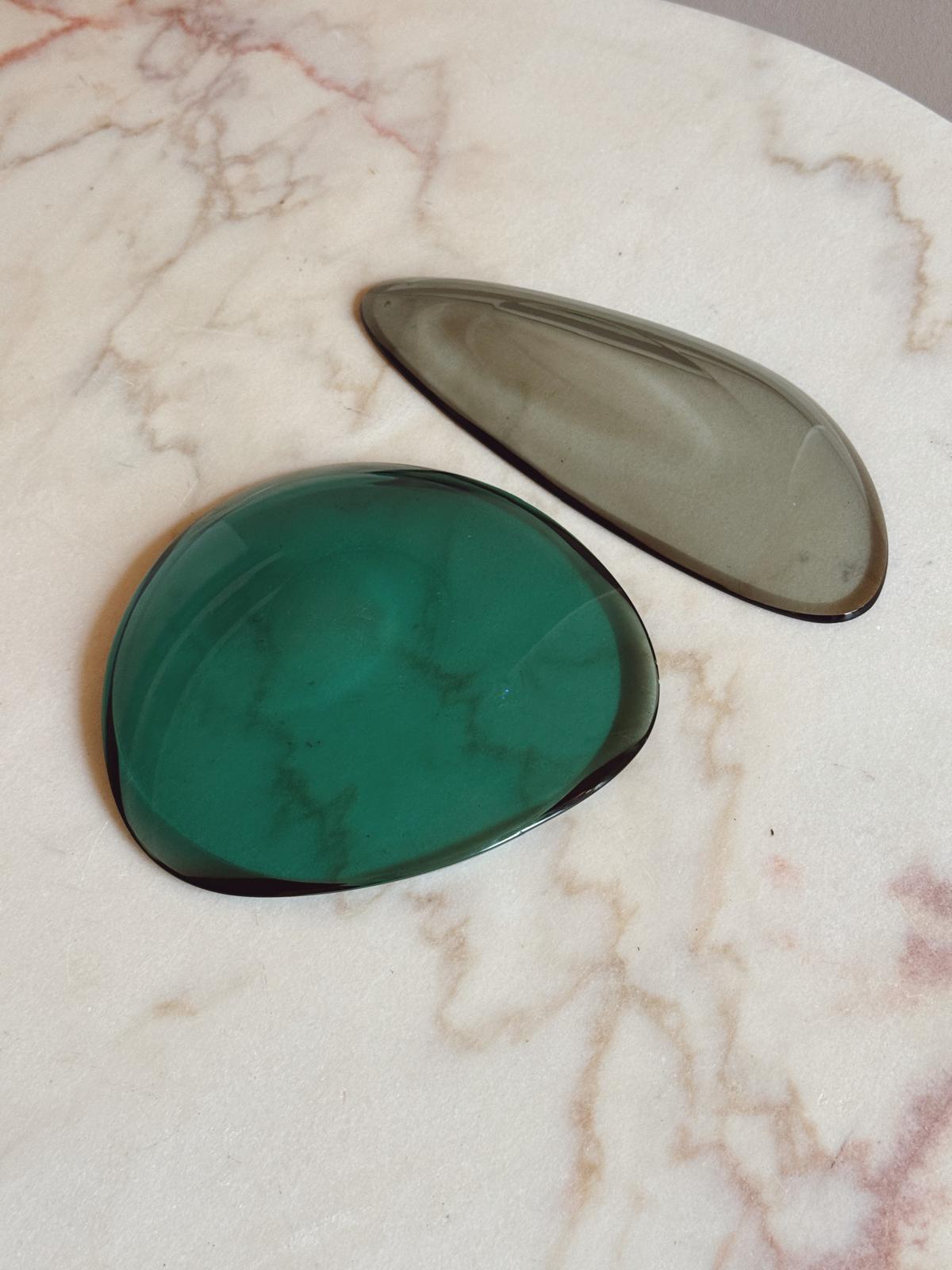 1960s Fontana Arte Marine Blue & Grey Signed Bowls