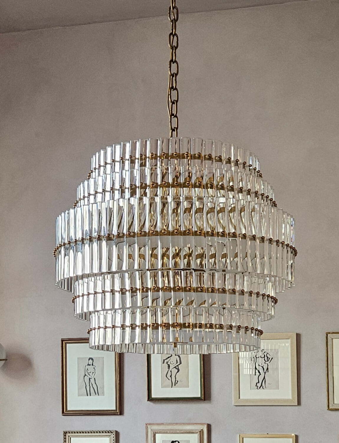 1970s Padova Chandelier in Murano Glass