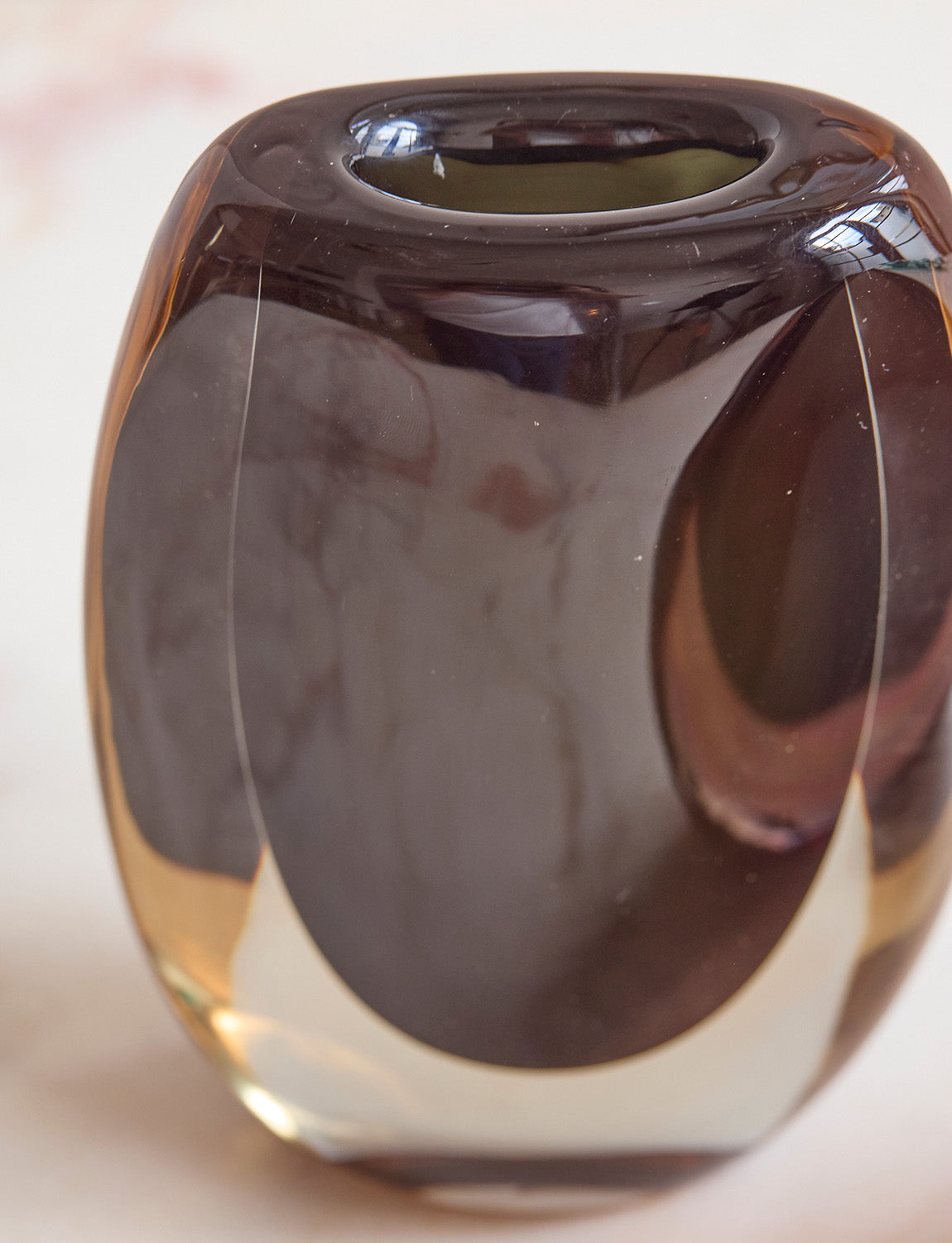 Black Sommerso Vase, Cenedese , 1960 Venice