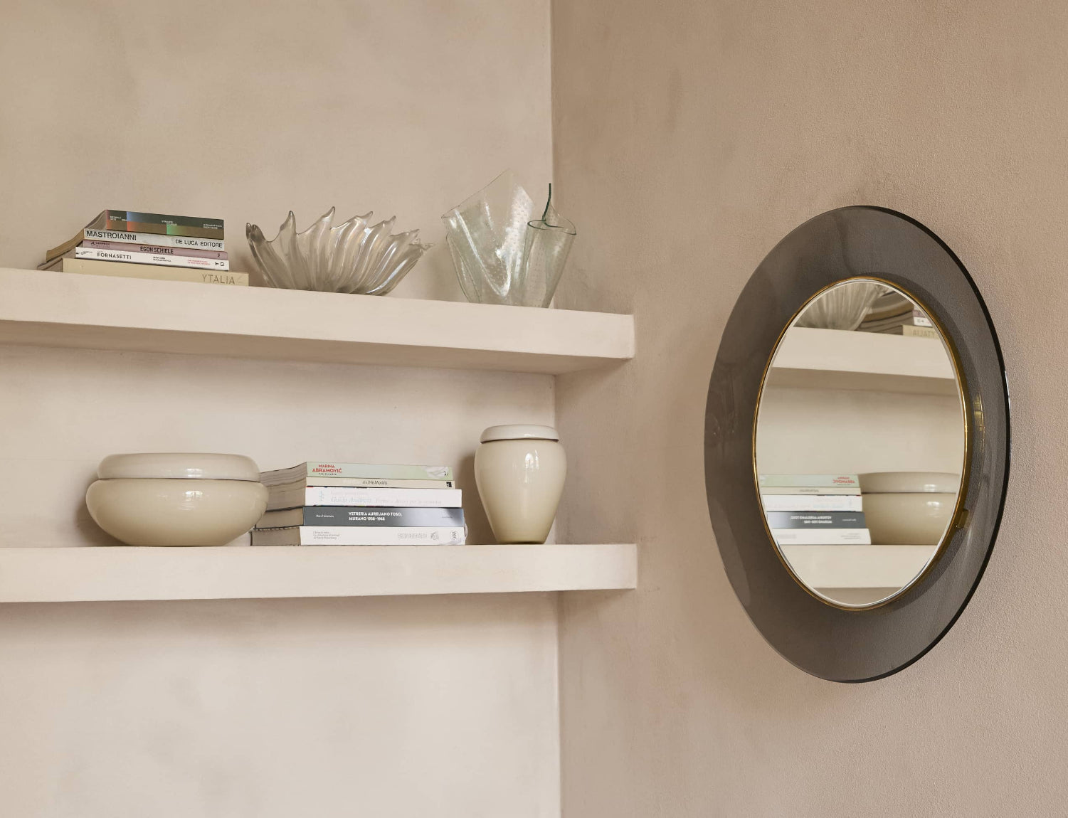 1970s Cream Vase & Bowl by Lino Tagliapietra