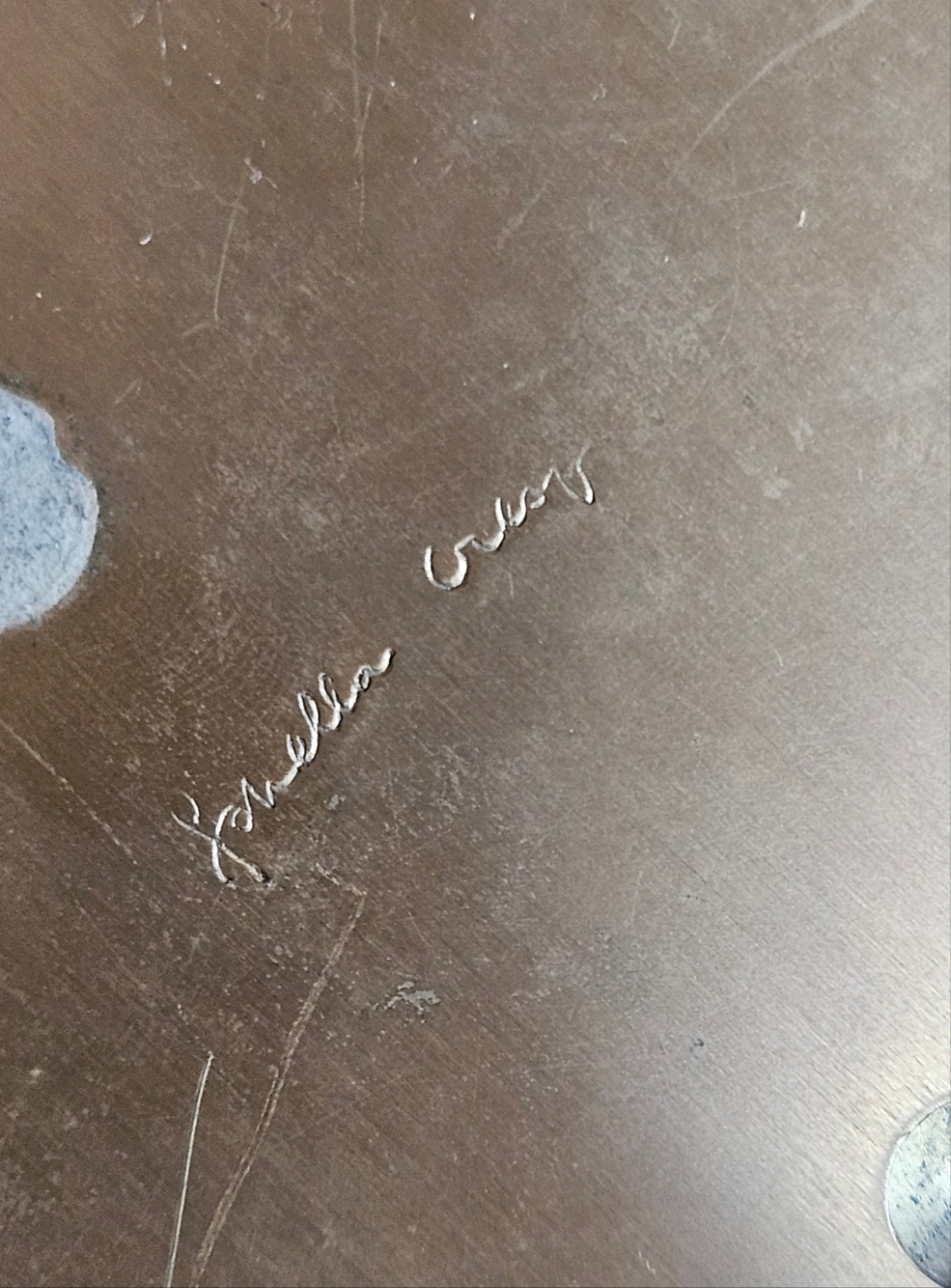 1970s Signed Gabriella Crespi Brass and Plexiglass Pot