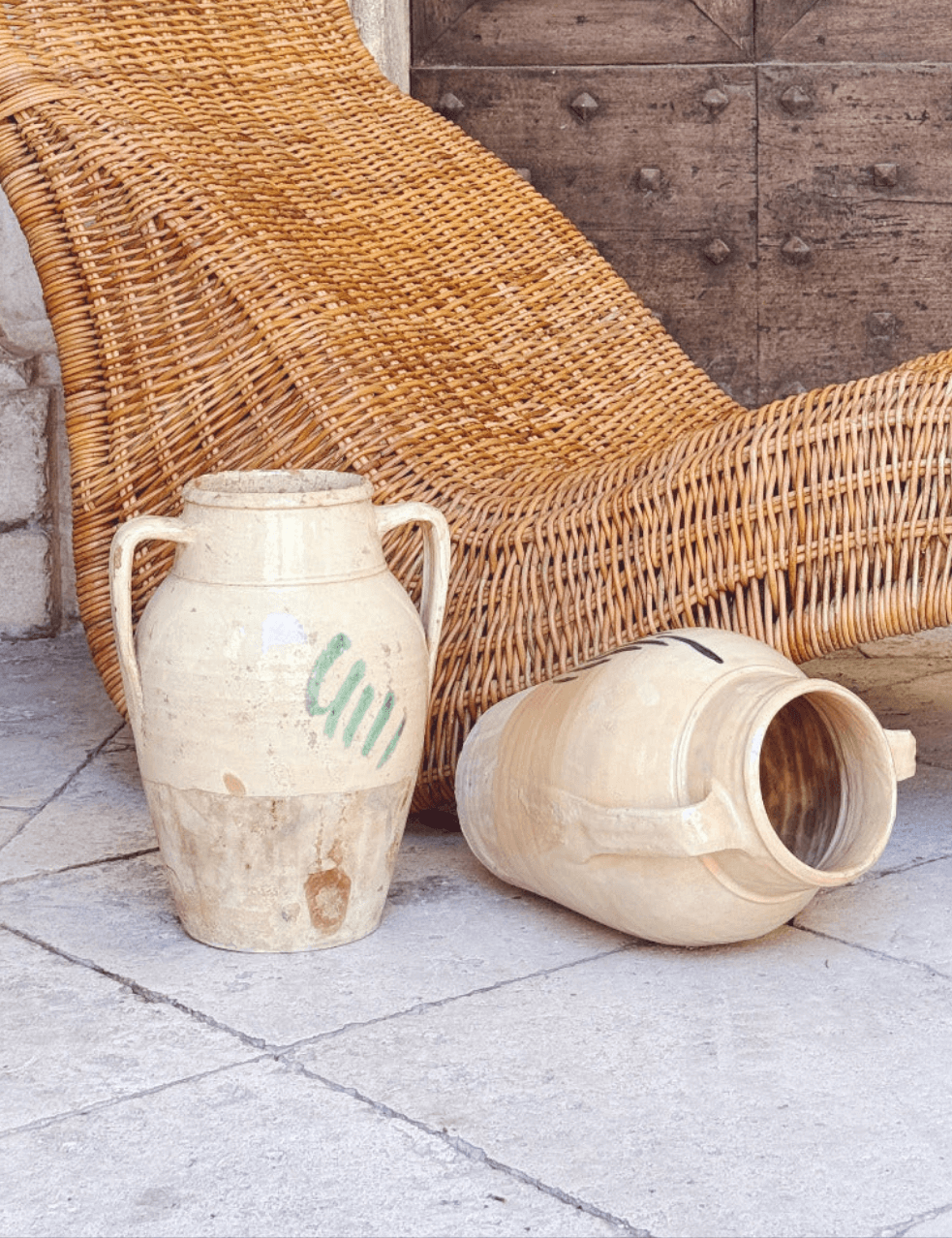 Pair of 1930s Tree of Life Pots with Handles (Large)