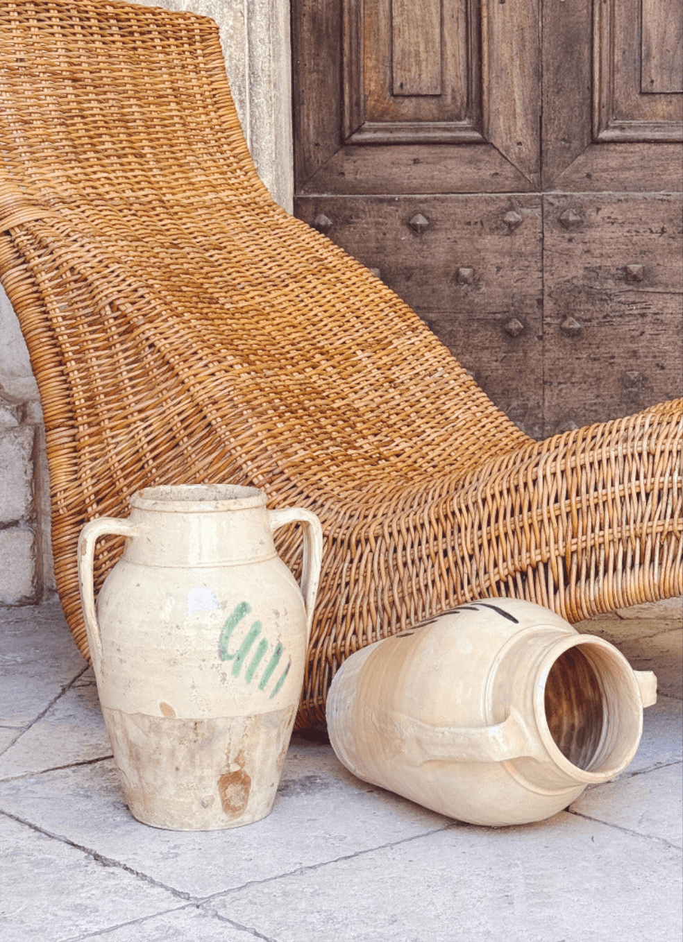 Pair of 1930s Tree of Life Pots with Handles (Large)