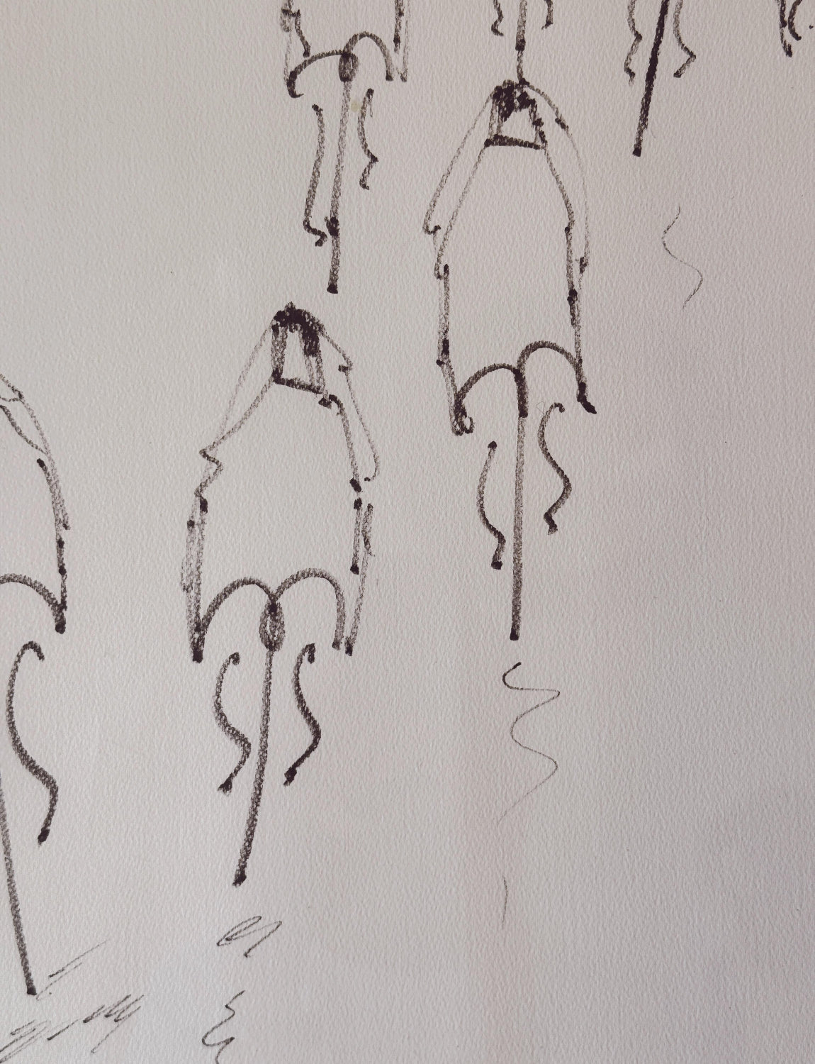 'I Ciclisti', Paolo Branbilla 1969, Pen on paper