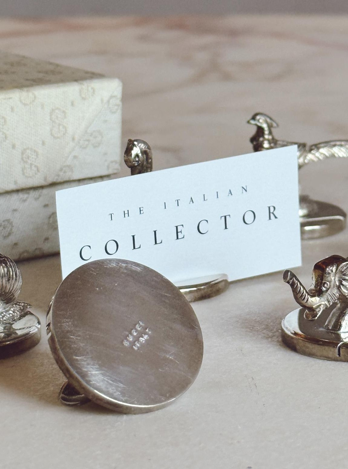 1970s Set of Six Gucci Animal Name Place Holders