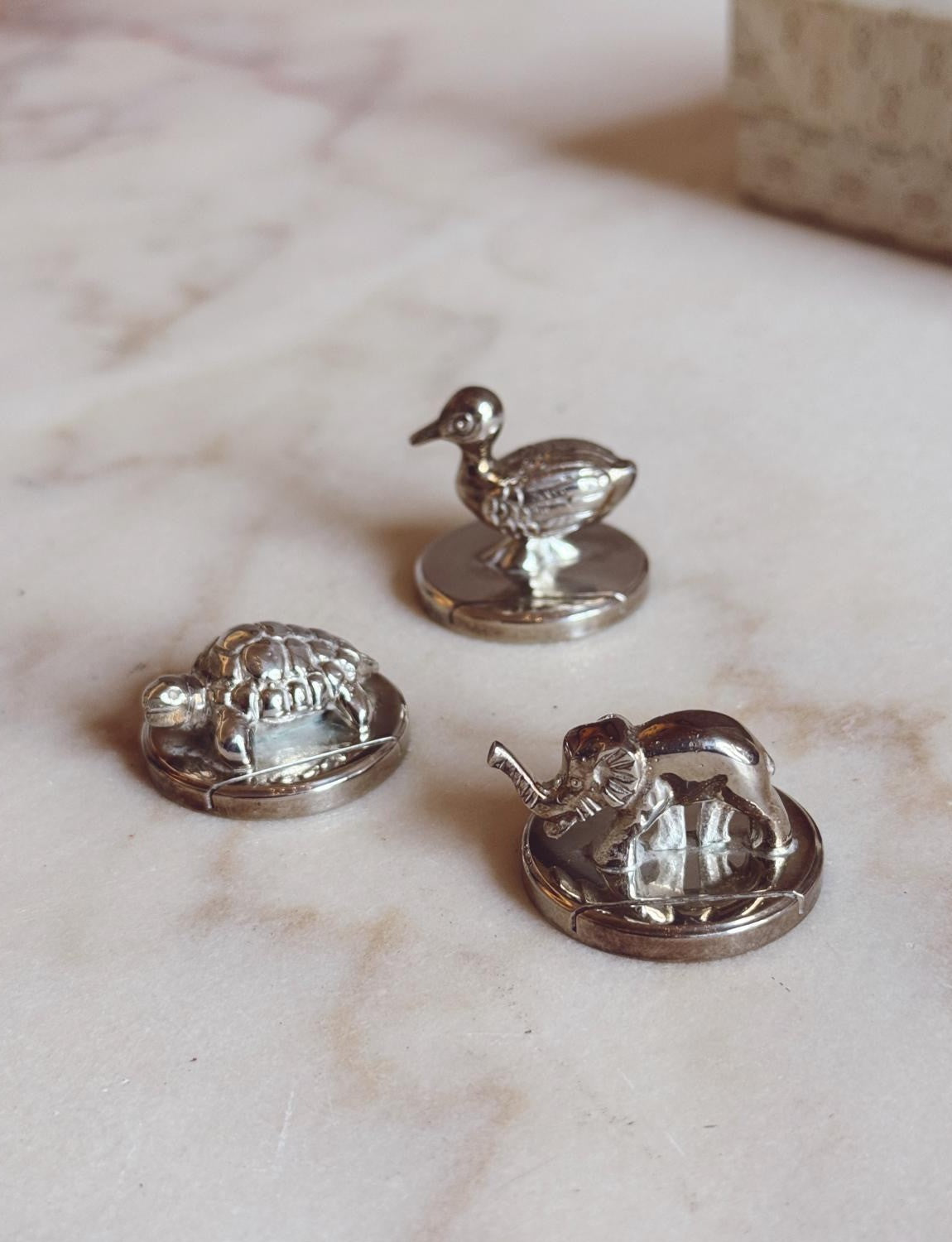 1970s Set of Six Gucci Animal Name Place Holders