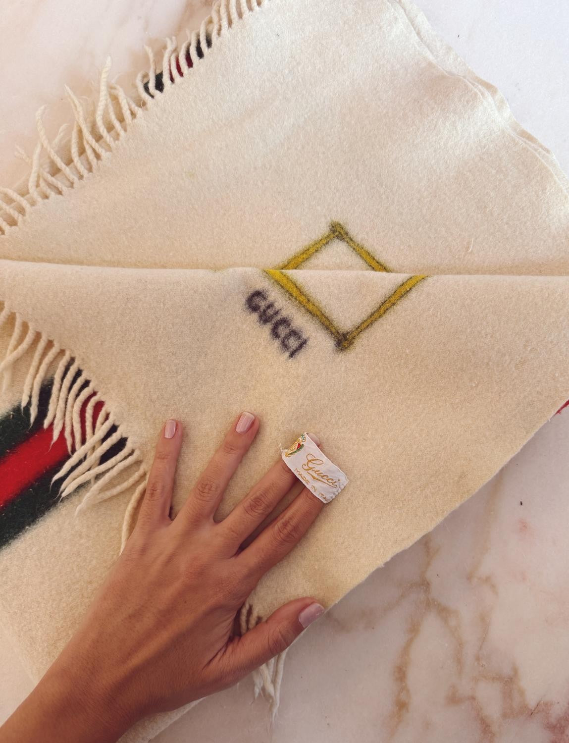 1970s Cream Gucci Blanket
