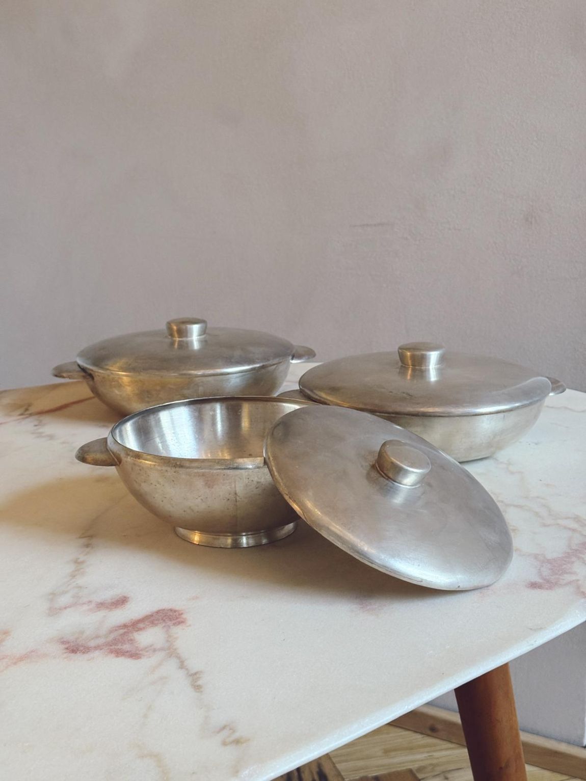 Set of 3 1950s Silver Tureens designed by Gio Ponti for Sambonet, Italy