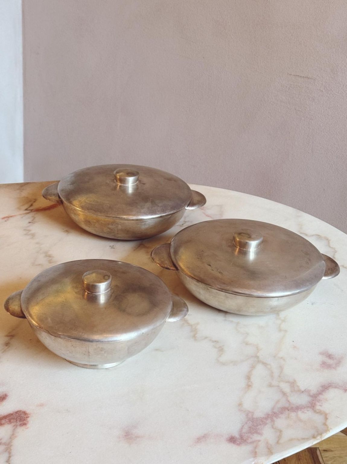 Set of 3 1950s Silver Tureens designed by Gio Ponti for Sambonet, Italy
