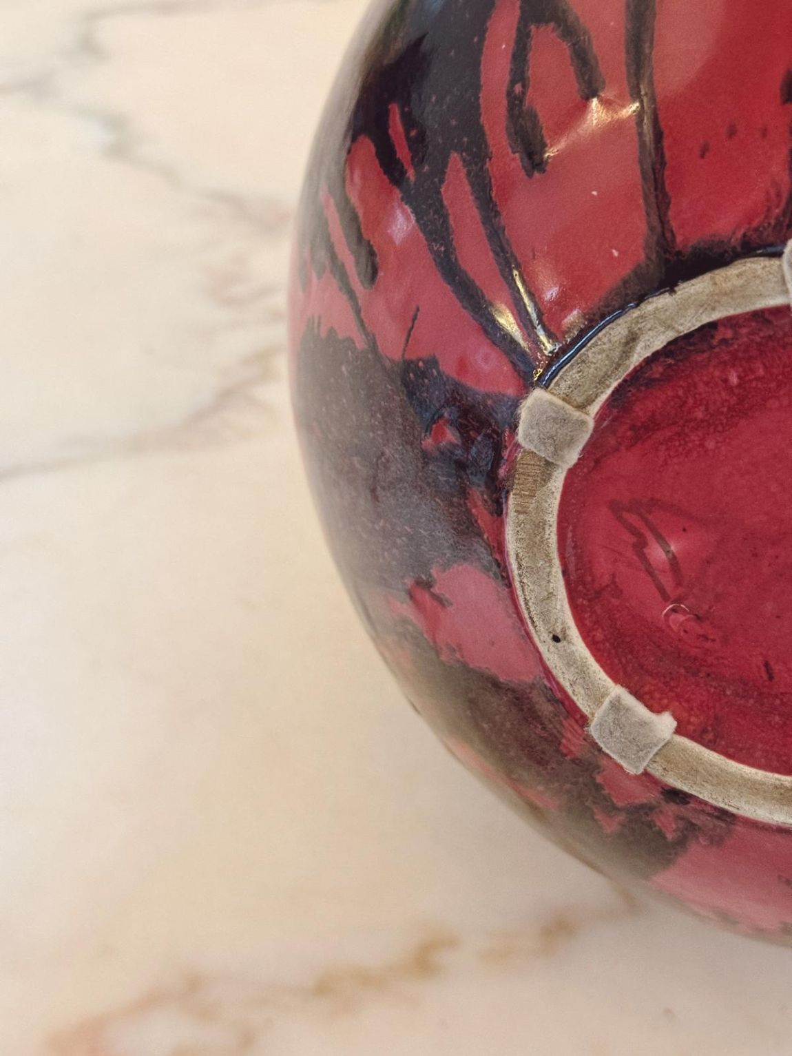 1940s Guido Andlowitz for Lavenia Pink Paint Splash Vase