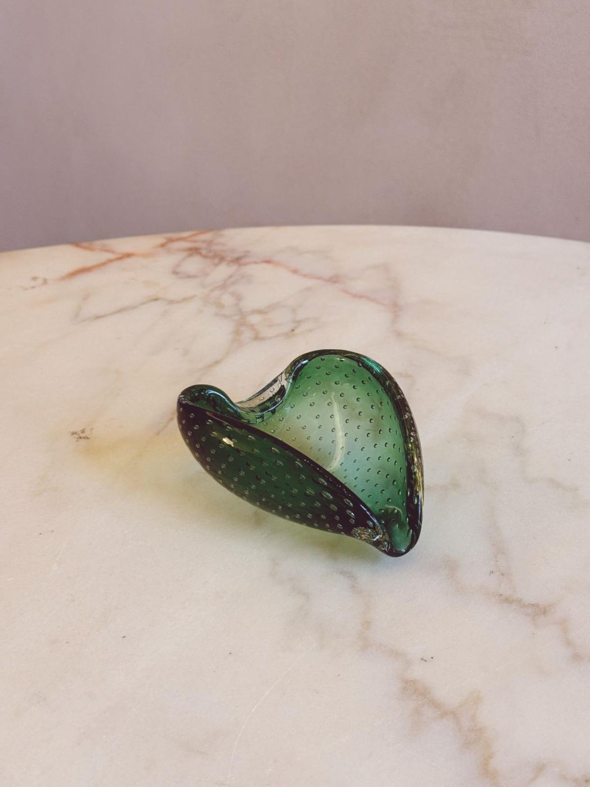 1970s Small Green Murano Bolle Bowl