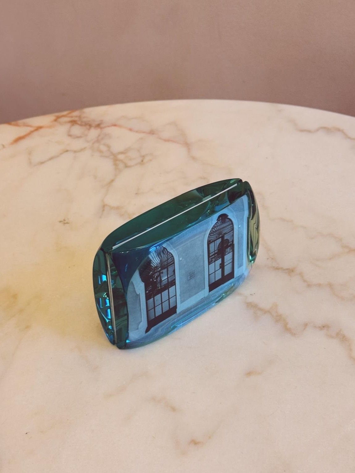 1960s Signed Fontana Arte Glass Picture Frame