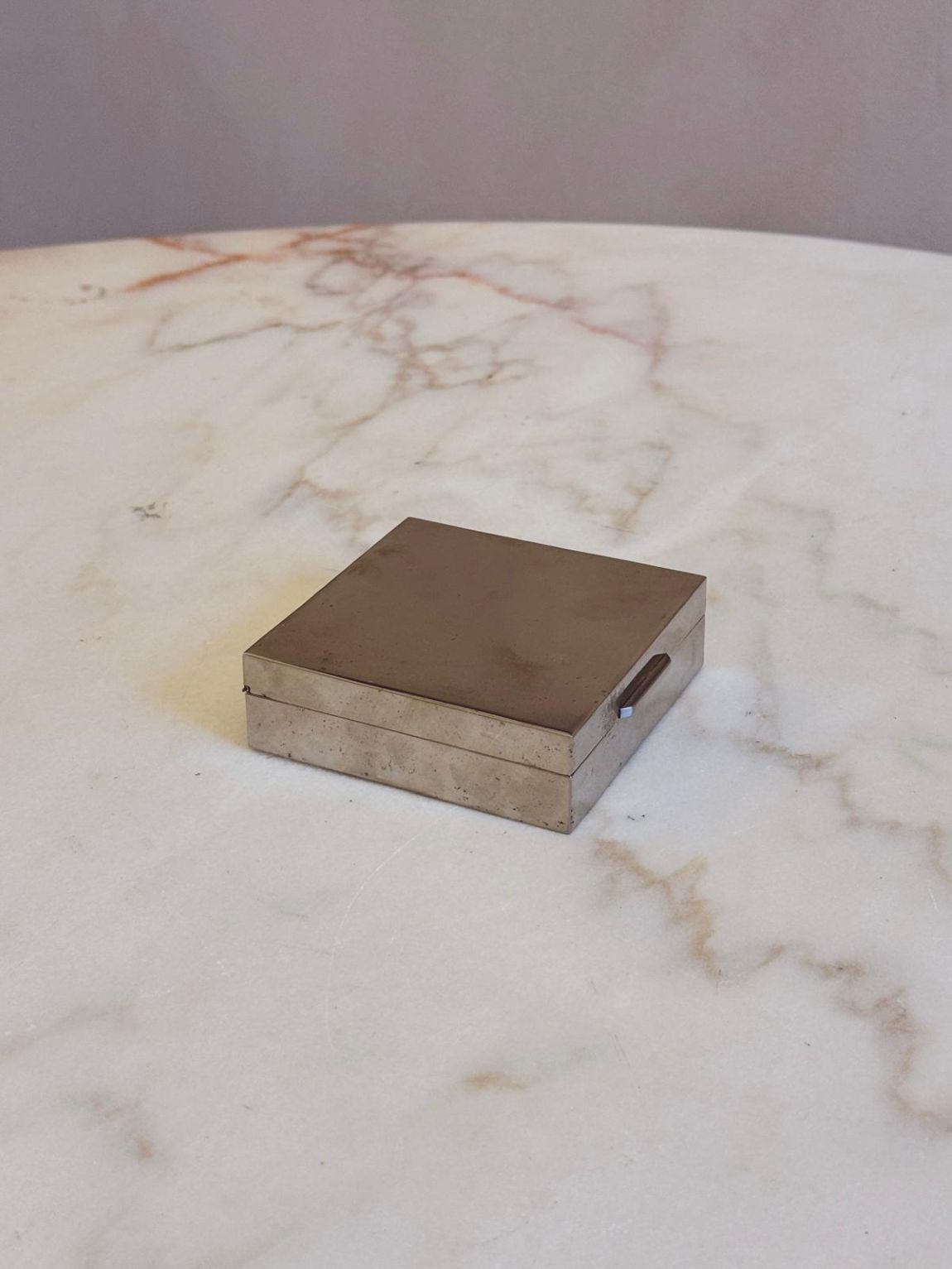 1970s Silver Metal desk box