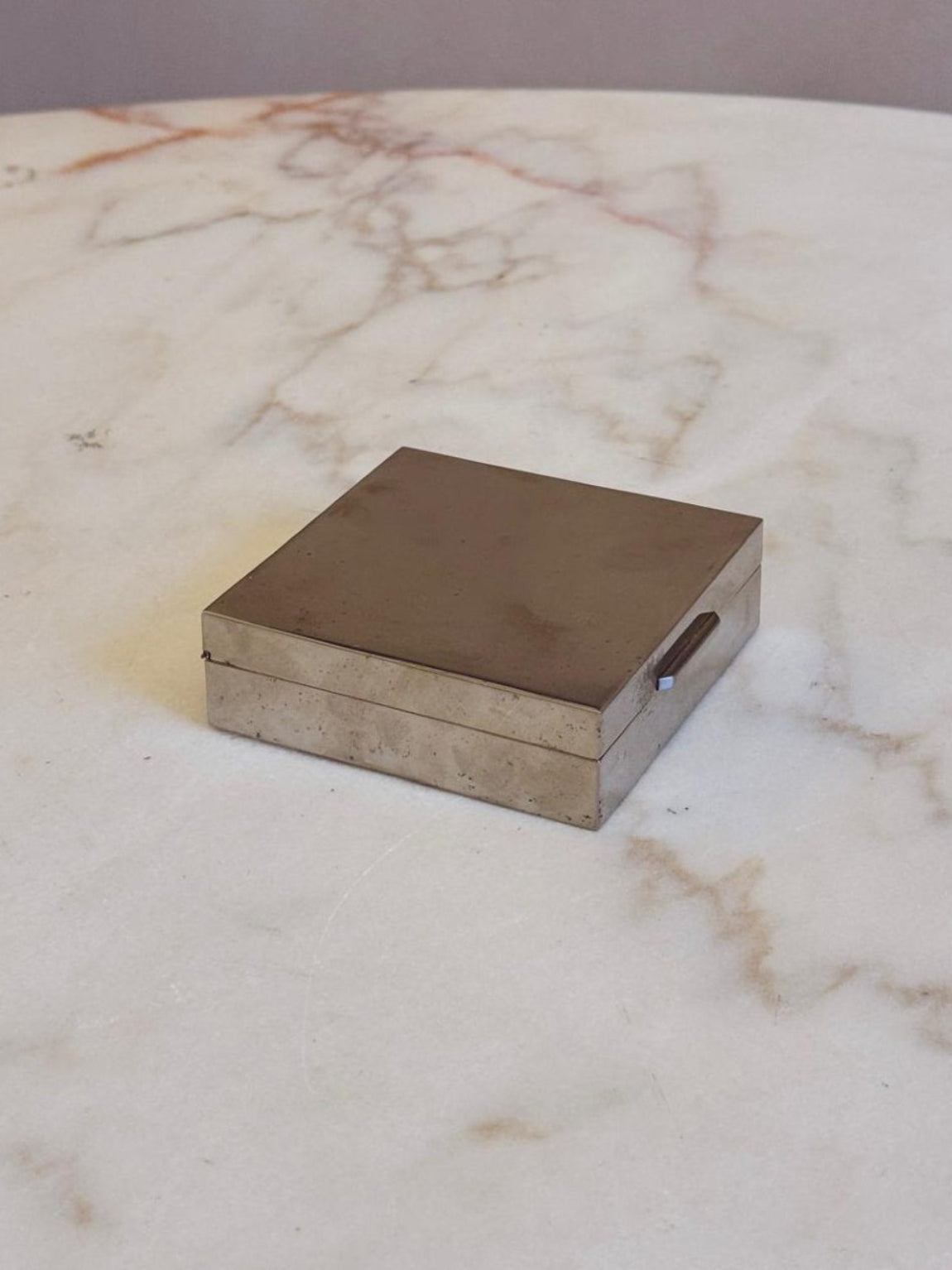 1970s Silver Metal desk box