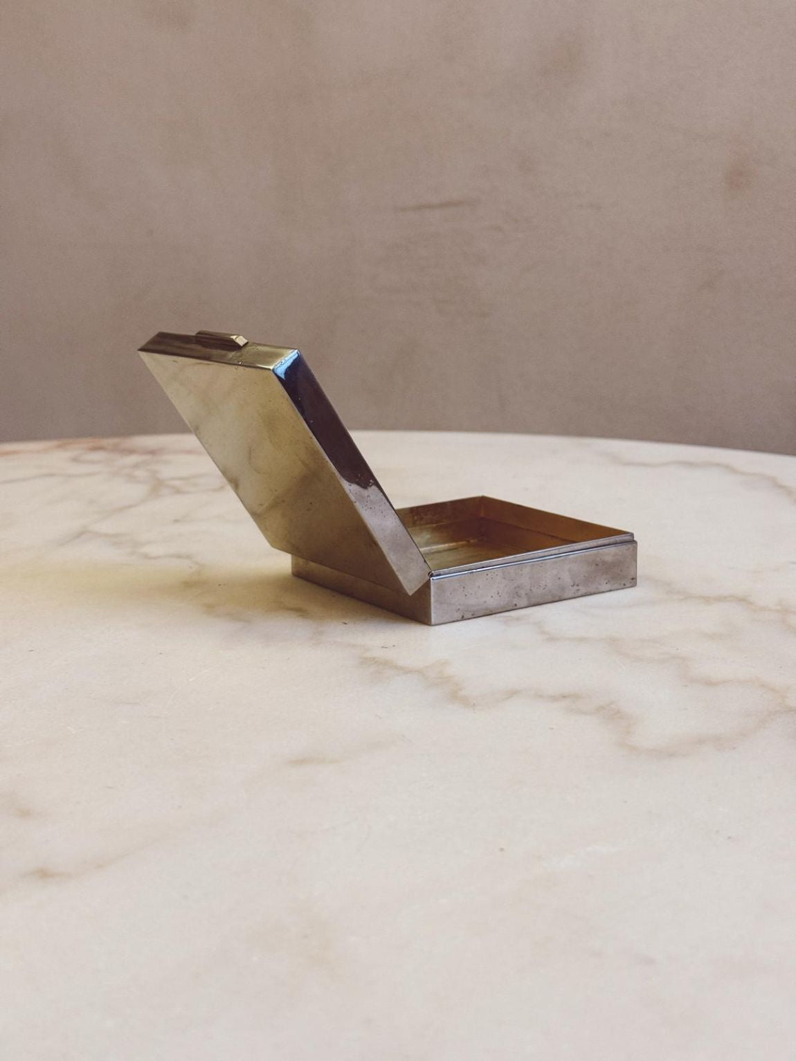 1970s Silver Metal desk box