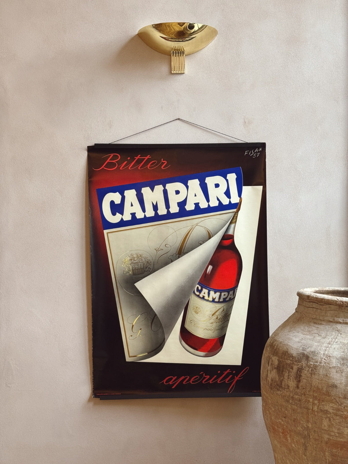 1957 Bitter Campari Original Lithograph Poster by Carlo Fisanotti