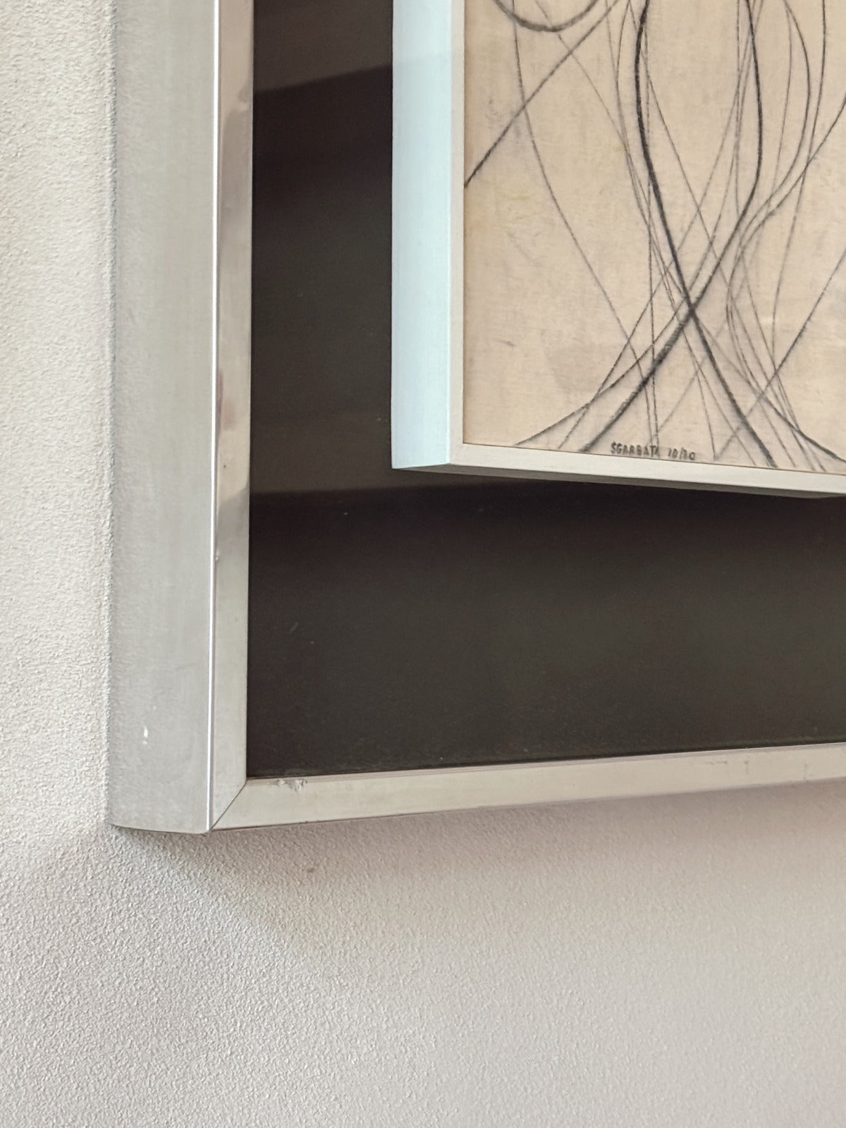 1970s Signed Line Abstract by L. Sgabarti