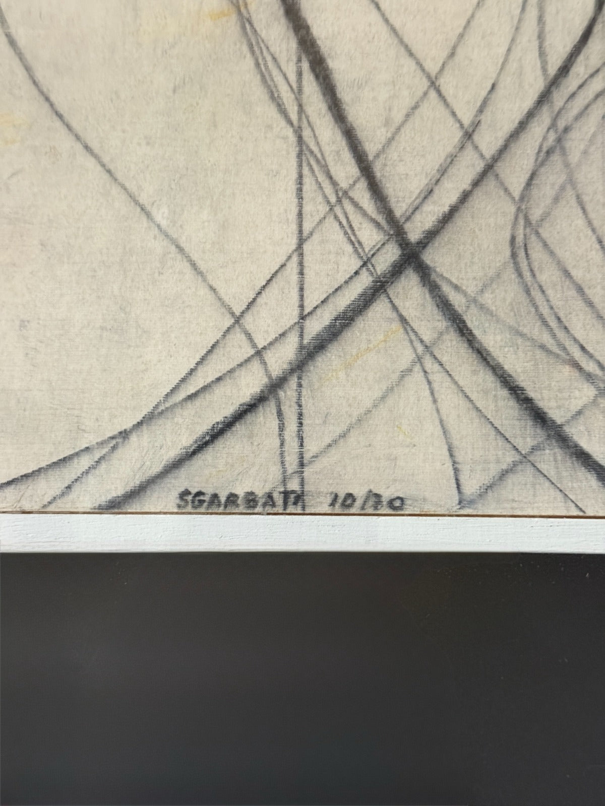 1970s Signed Line Abstract by L. Sgabarti