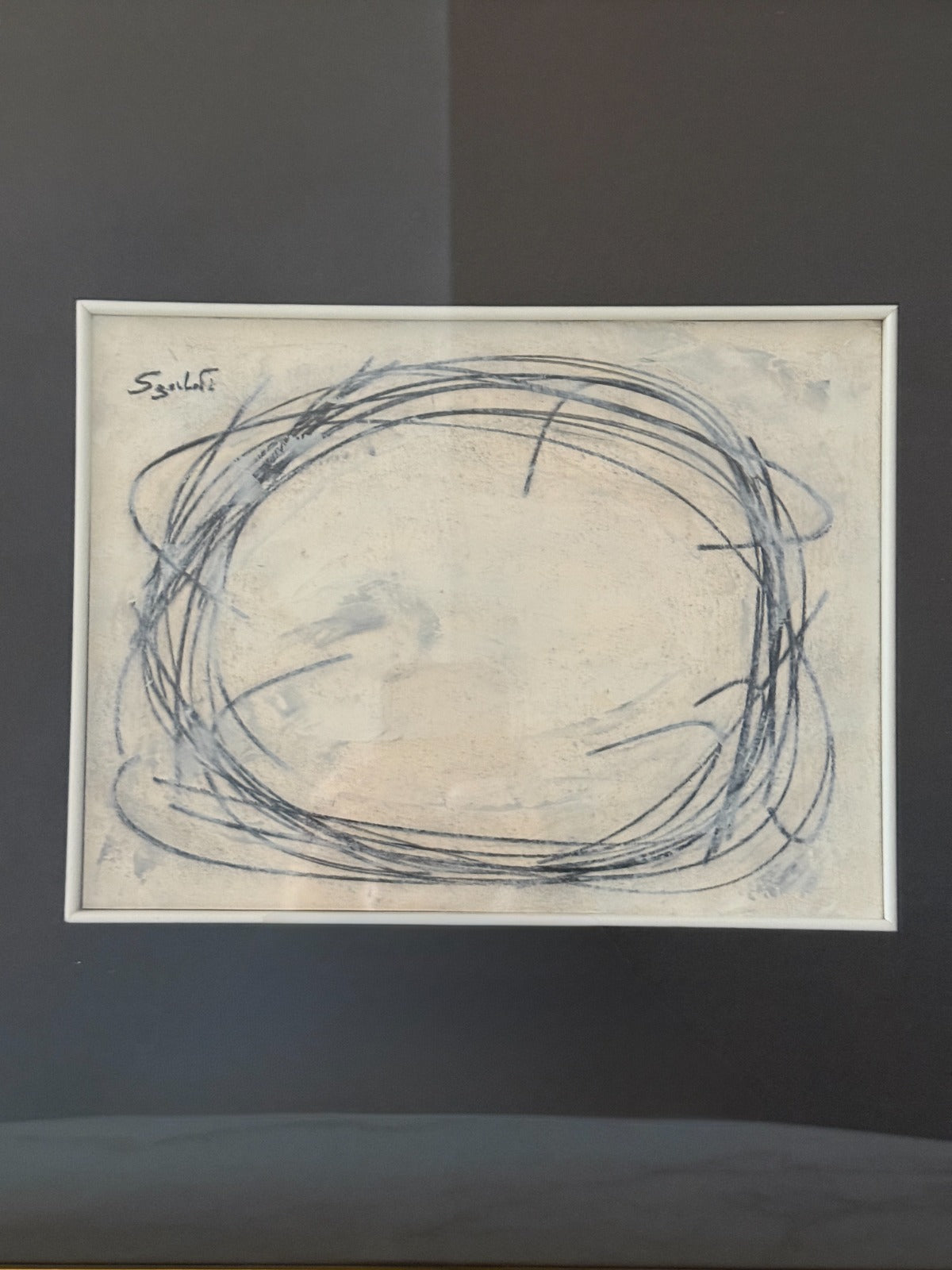 1970s Signed Sgabarti Circle Abstract