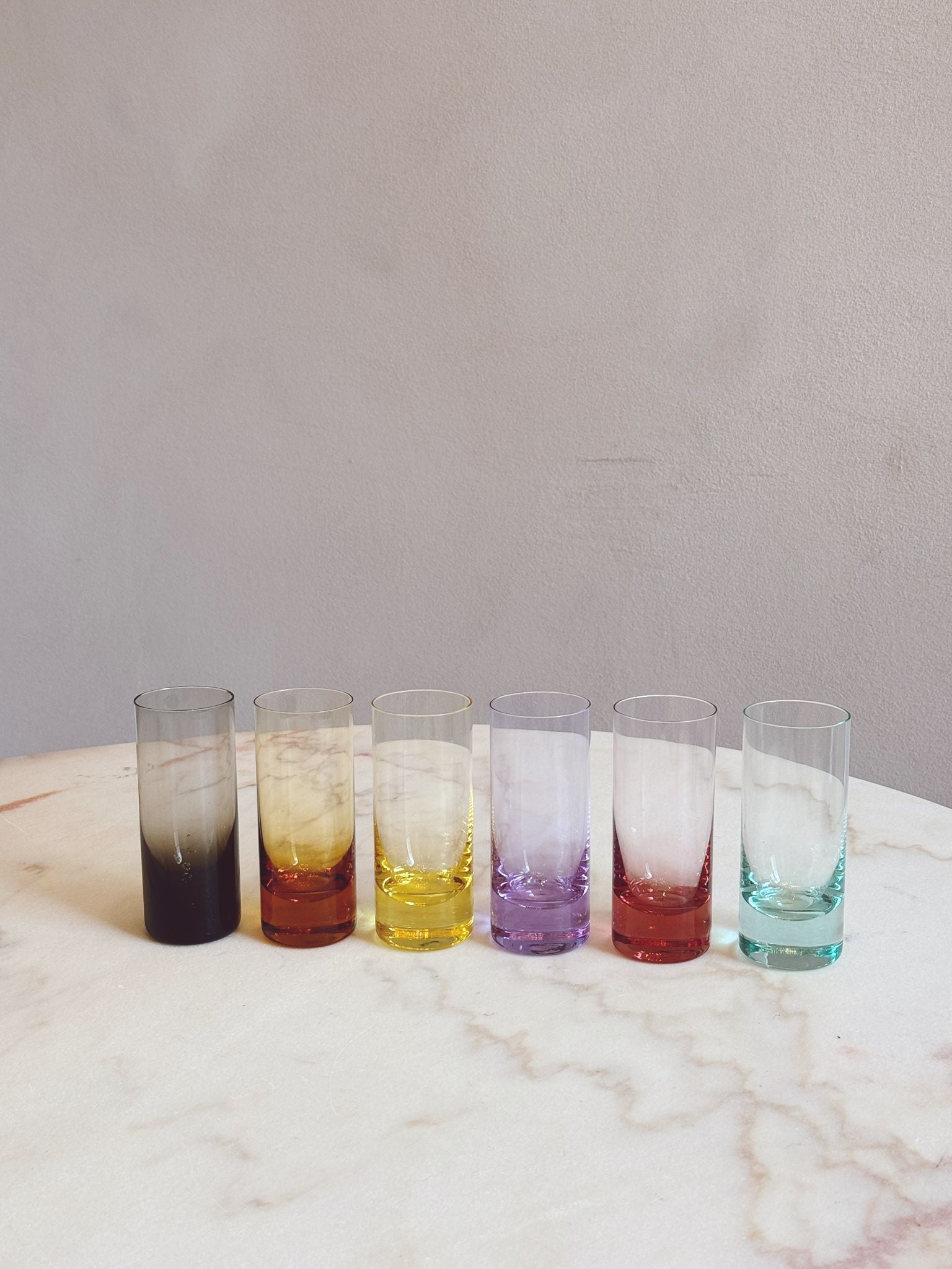 1960s Multi-colour aperitivo glasses