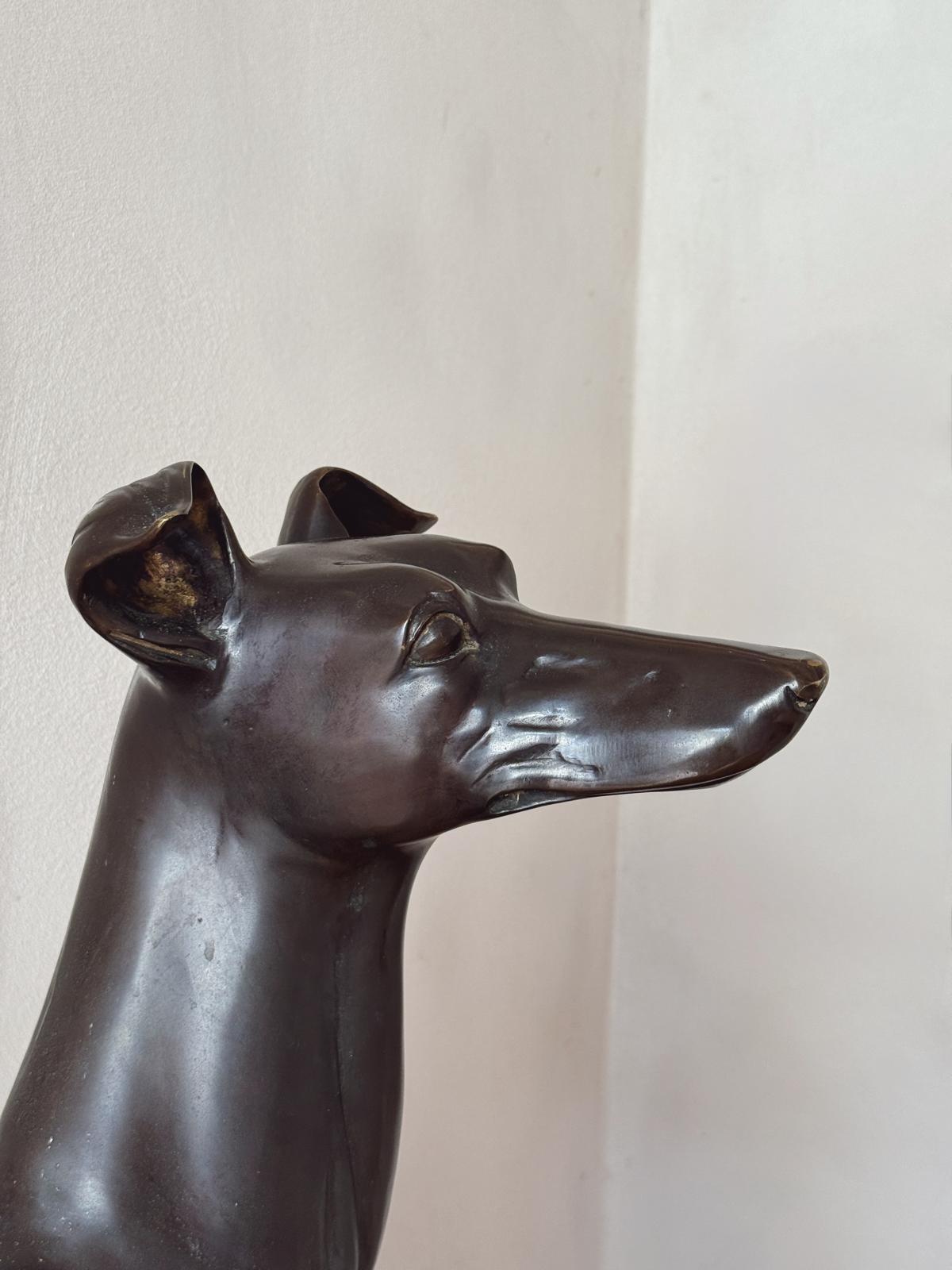 Life-size Bronze Greyhound Sculpture, 1930s