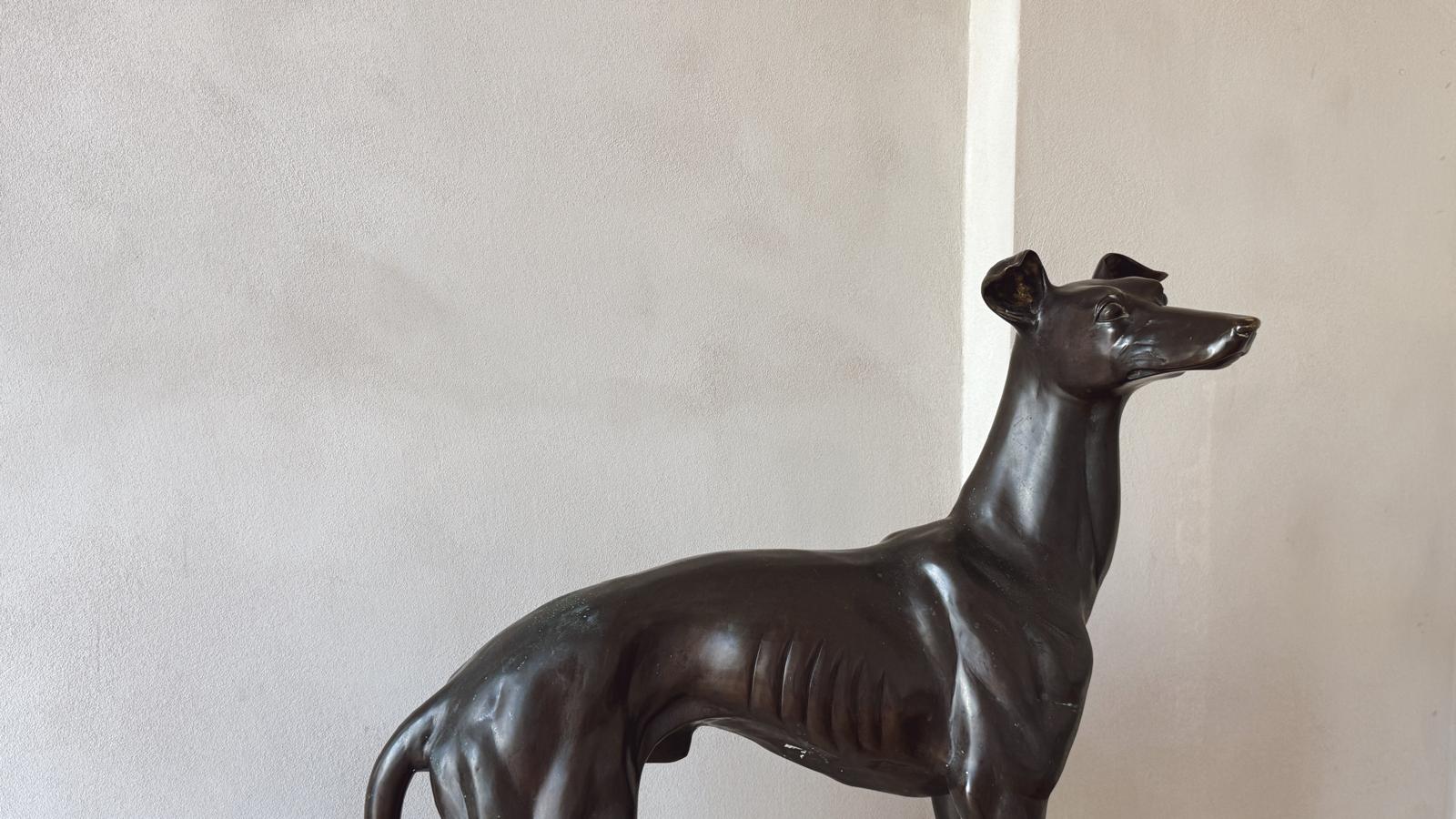 Life-size Bronze Greyhound Sculpture, 1930s