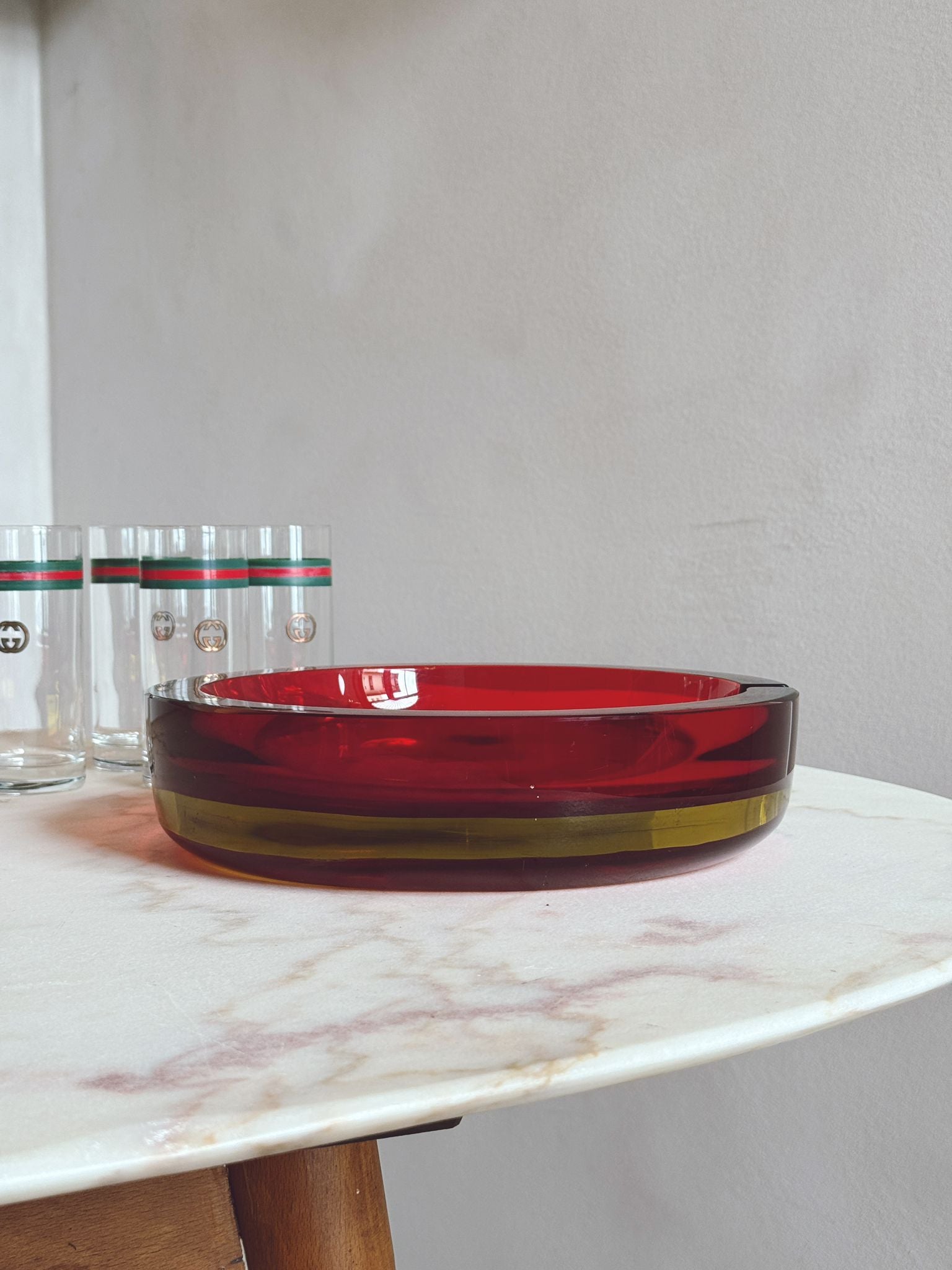 1960s Extremely Large Flavio Poli Red Cigar Bowl