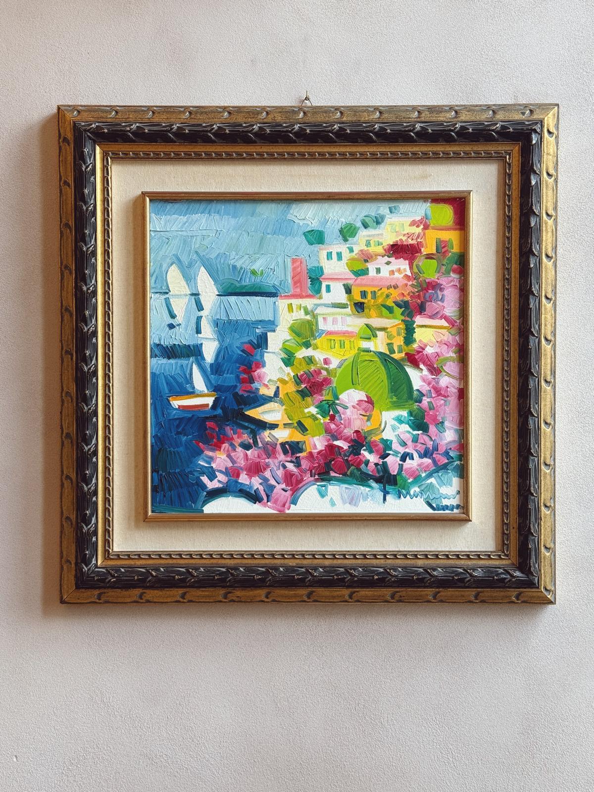 Positano, Oil on Canvas Athos Faccincani, 1951