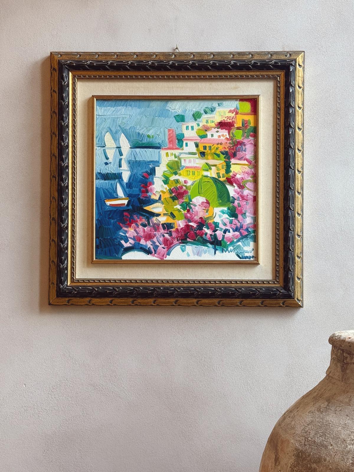 Positano, Oil on Canvas Athos Faccincani, 1951