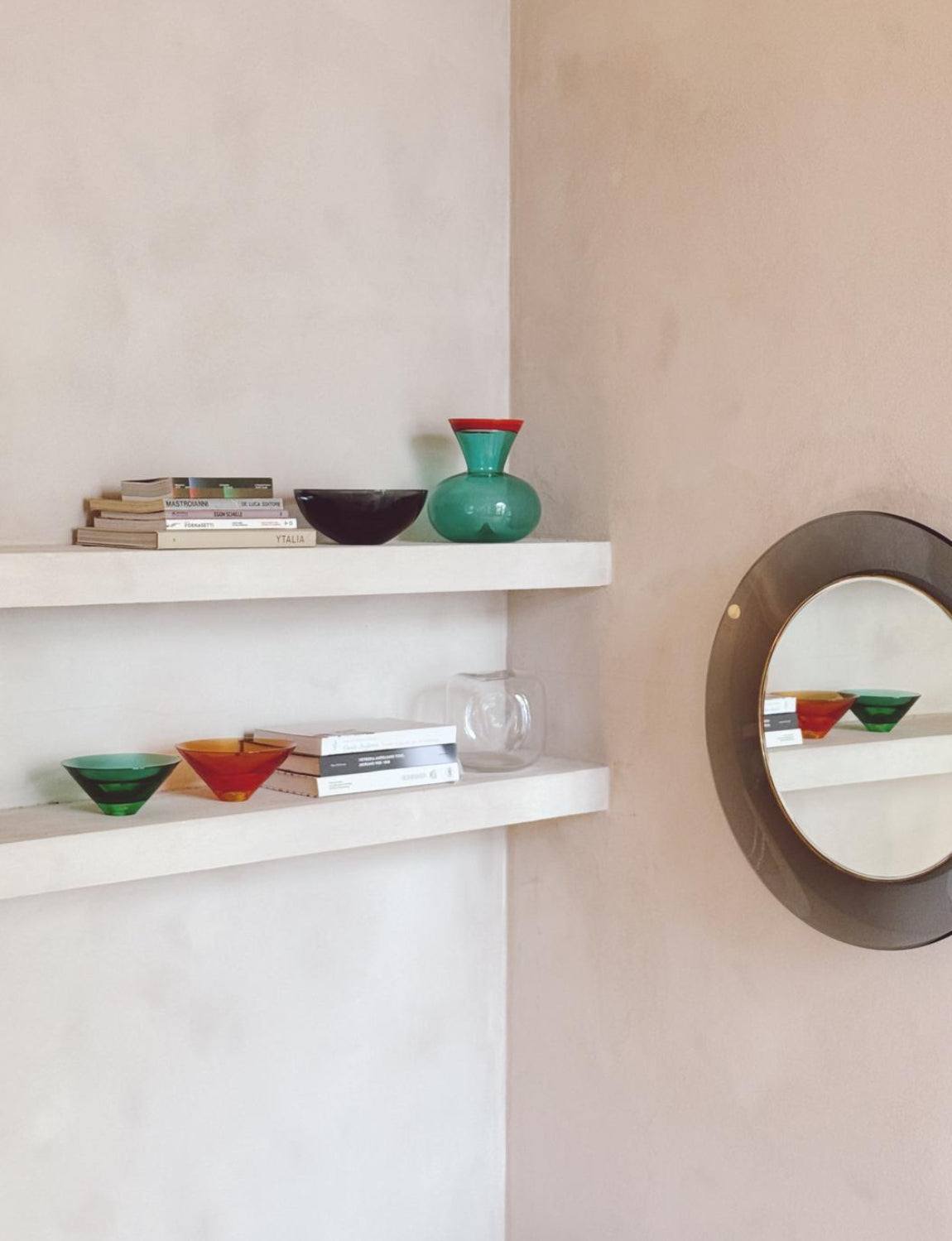 1960s Pair of Green and Orange Da Ros for Cenedese Murano glass Bowls