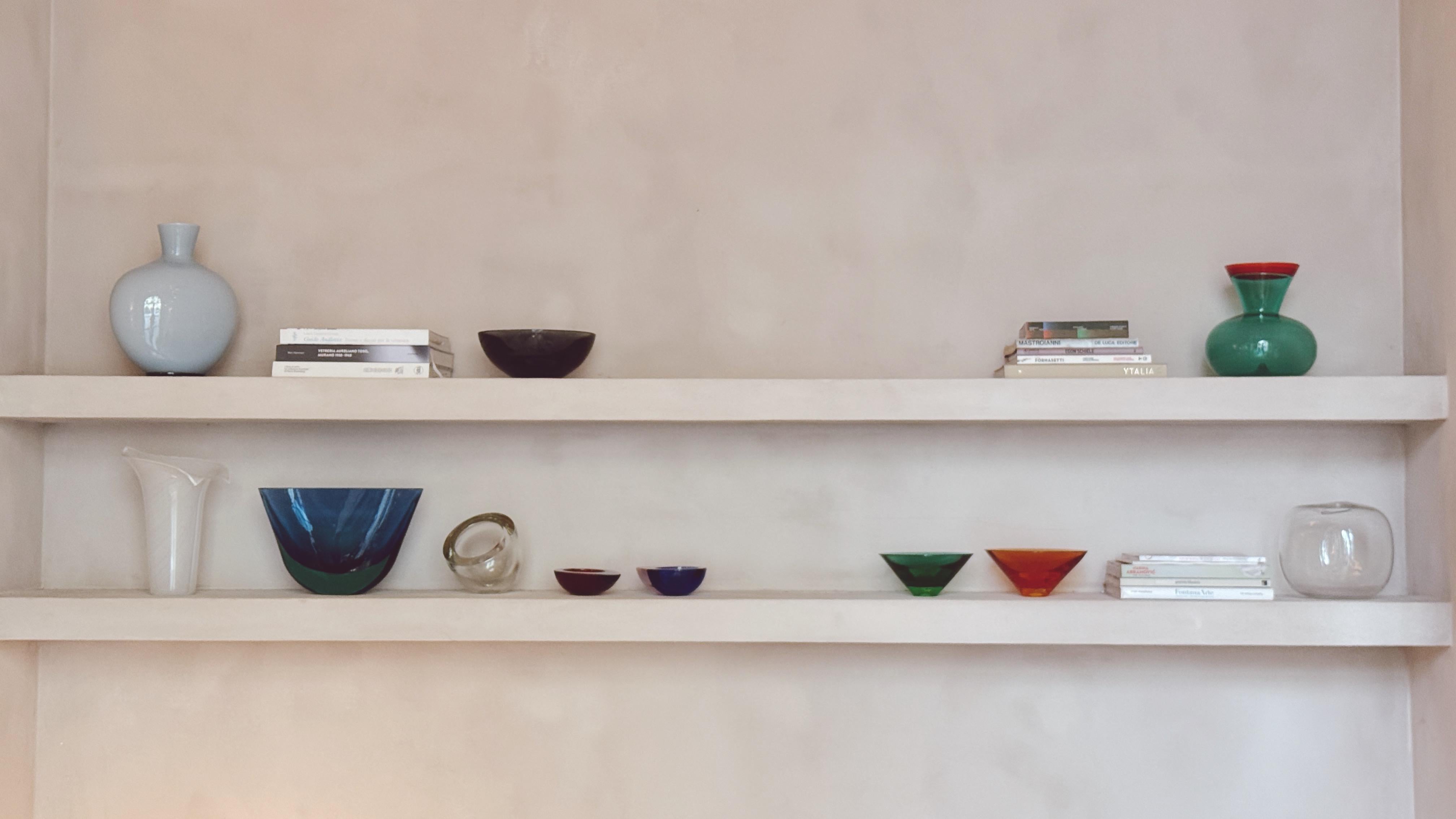 1960s Large Flavio Poli Deep Blue Bowl