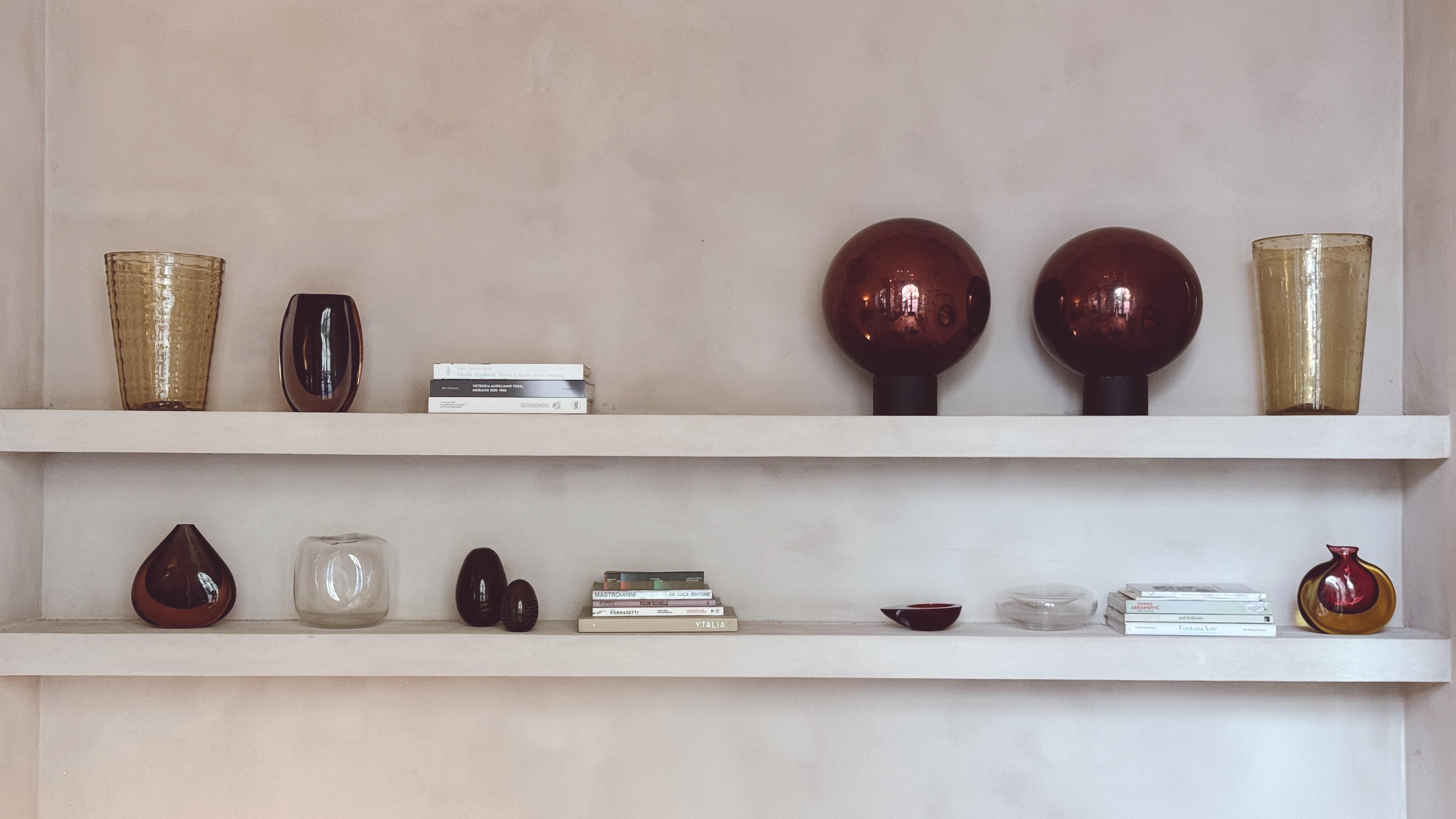 1950s Pair of Giant vintage Burgundy Mirrored Balls