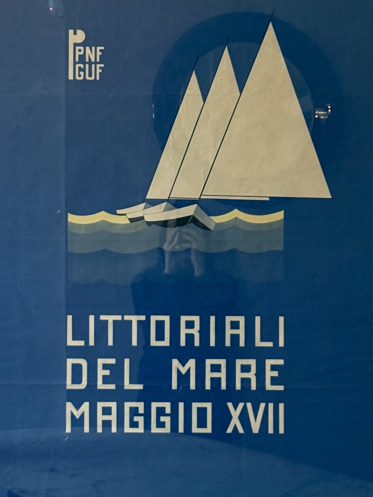 1939 Original Lithograph, Littoriali del mare maggio XVII by L.Ansaldo