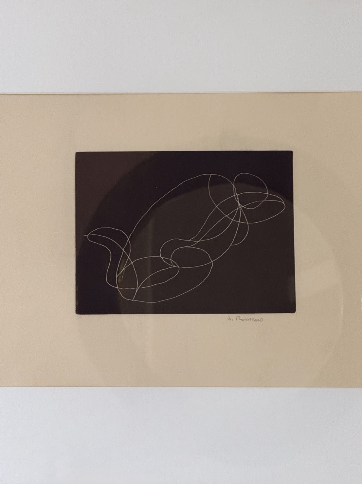 White on black, Forms, Lithograph, 1976 A. Romano