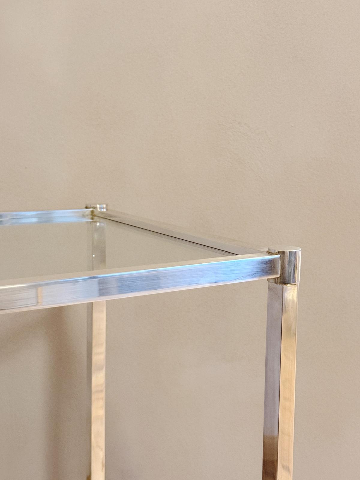 1960s Silver Lino Sabattini Italian Modernist Drinks Trolley with removeable tray