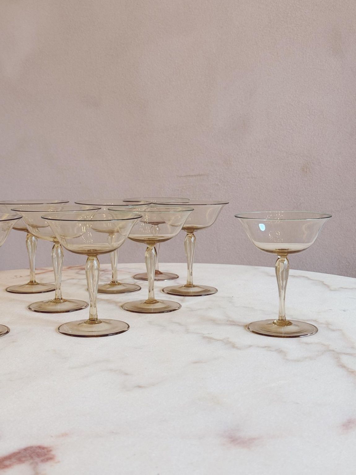 1940s Hand-Blown Murano Cocktail Glasses (Set of 12)