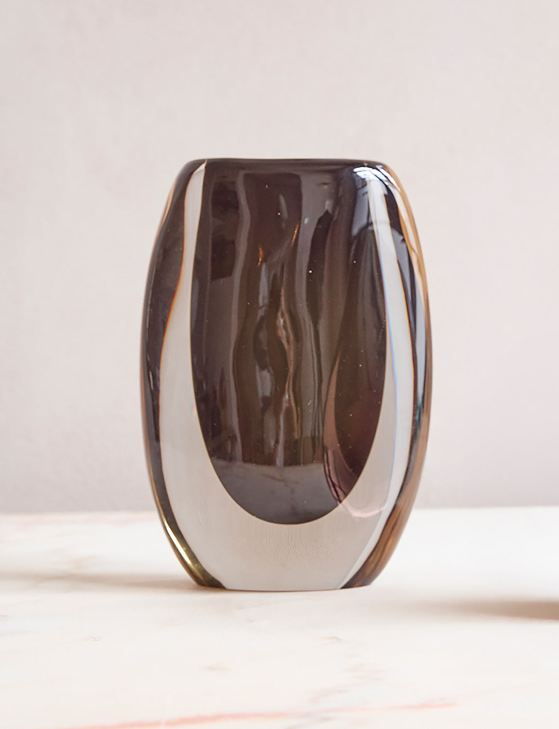 Black Sommerso Vase, Cenedese , 1960 Venice