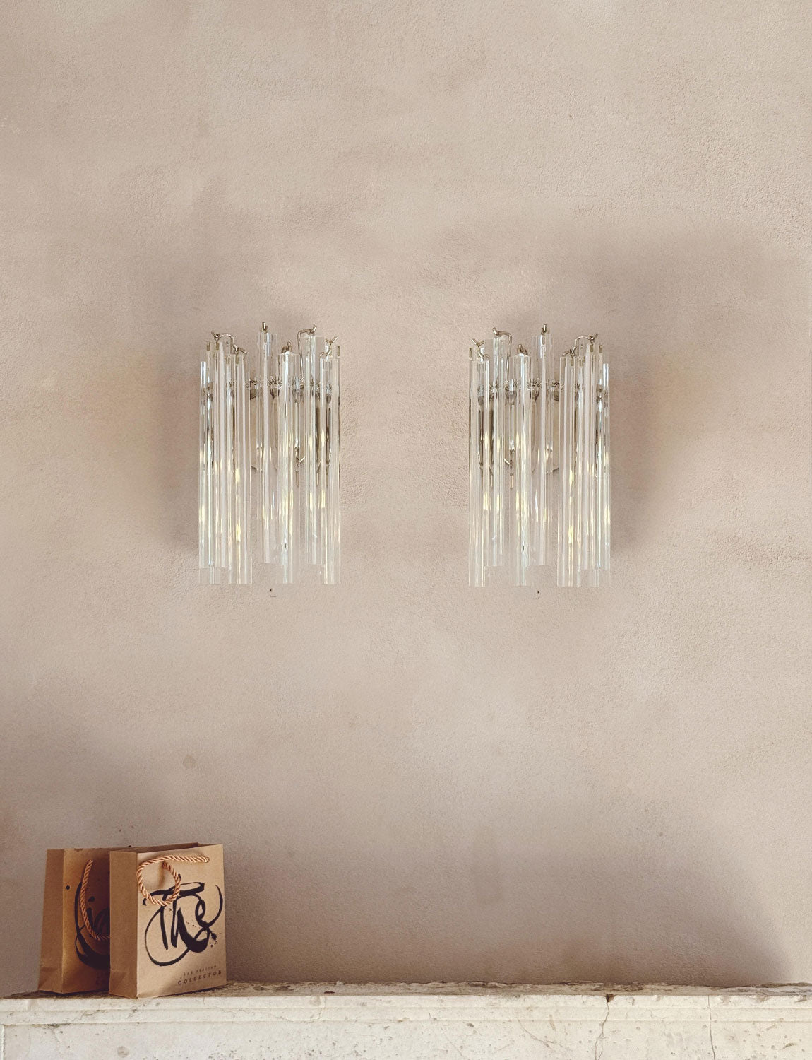Pair of 1970s Murano Glass Wall Lights