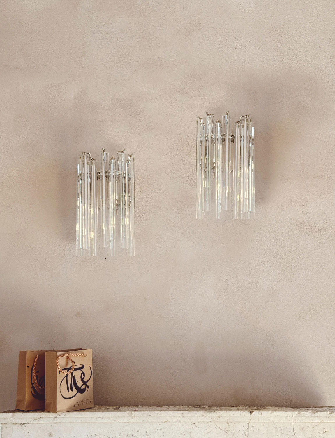 Pair of 1970s Murano Glass Wall Lights