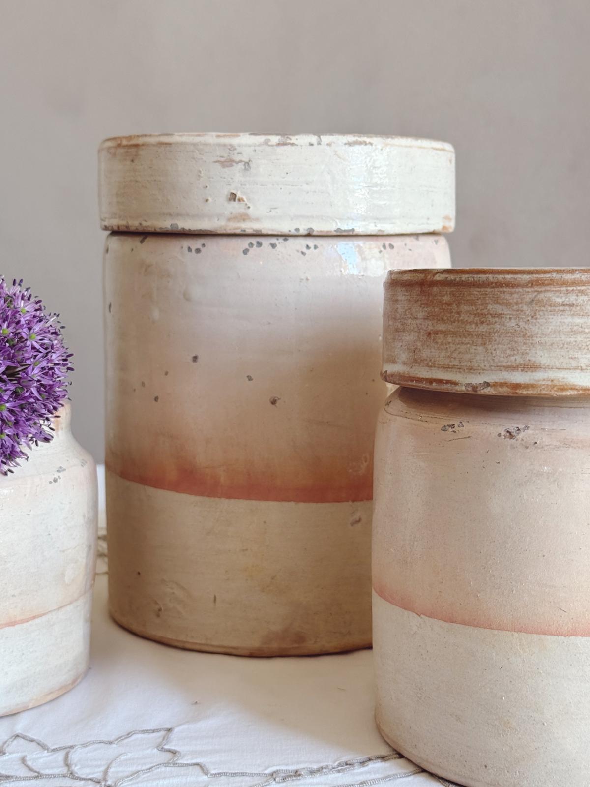 1940s Set of 3 Pugliese Pale Pink Pots