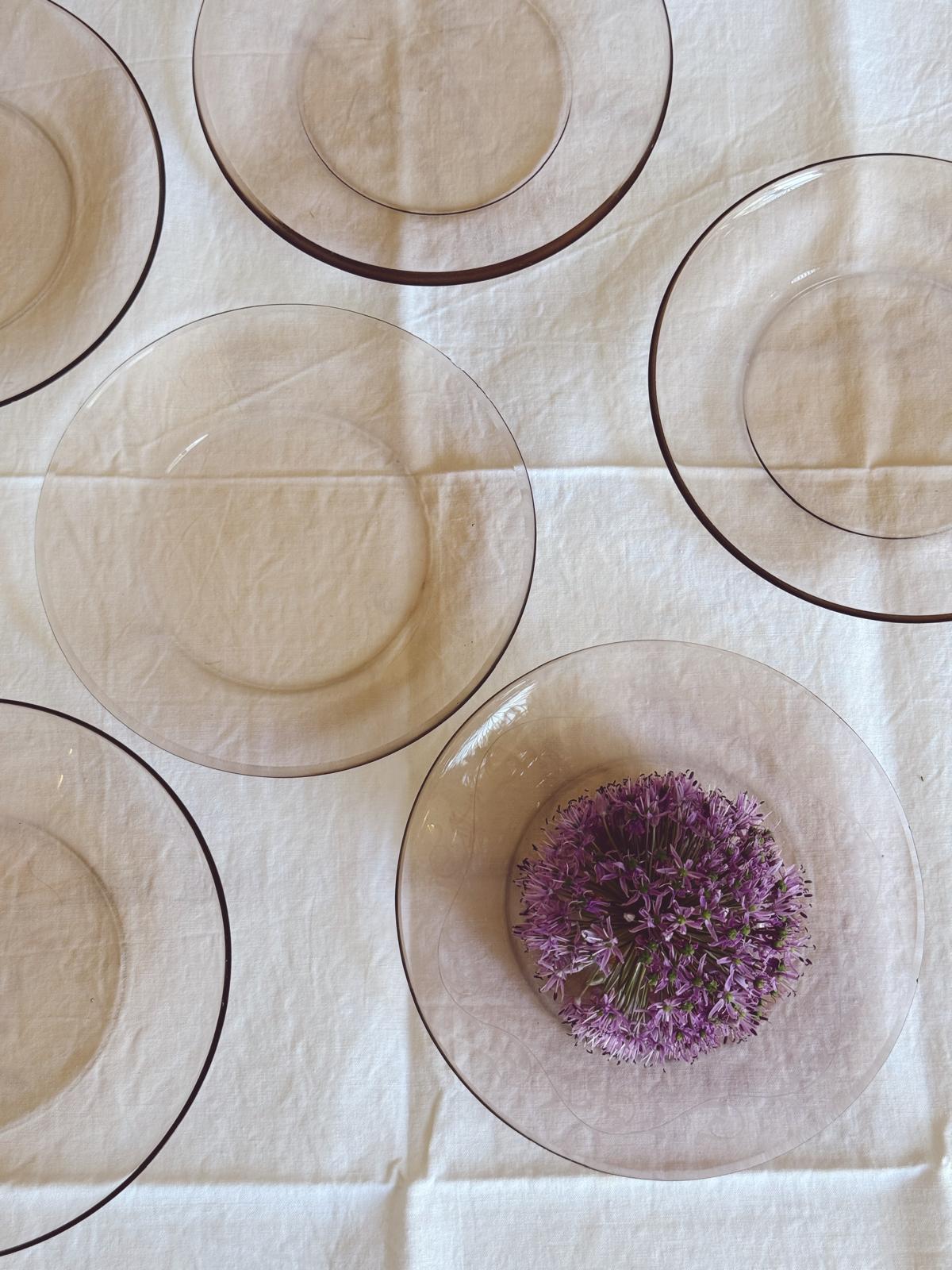 Set of 6 1950s Purple-ish Hand-blown Seguso Murano Glass Fruit Plates