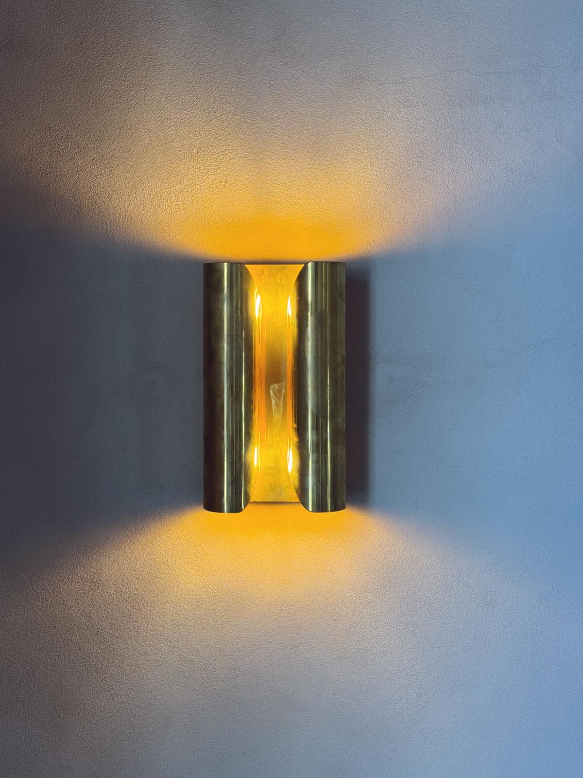 1970s Folded Brass Italian Wall Lights