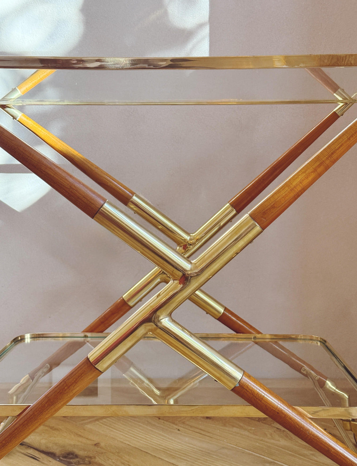 1950s Brass & Light Wood Drinks Trolley - Attr. Cesare Lacca