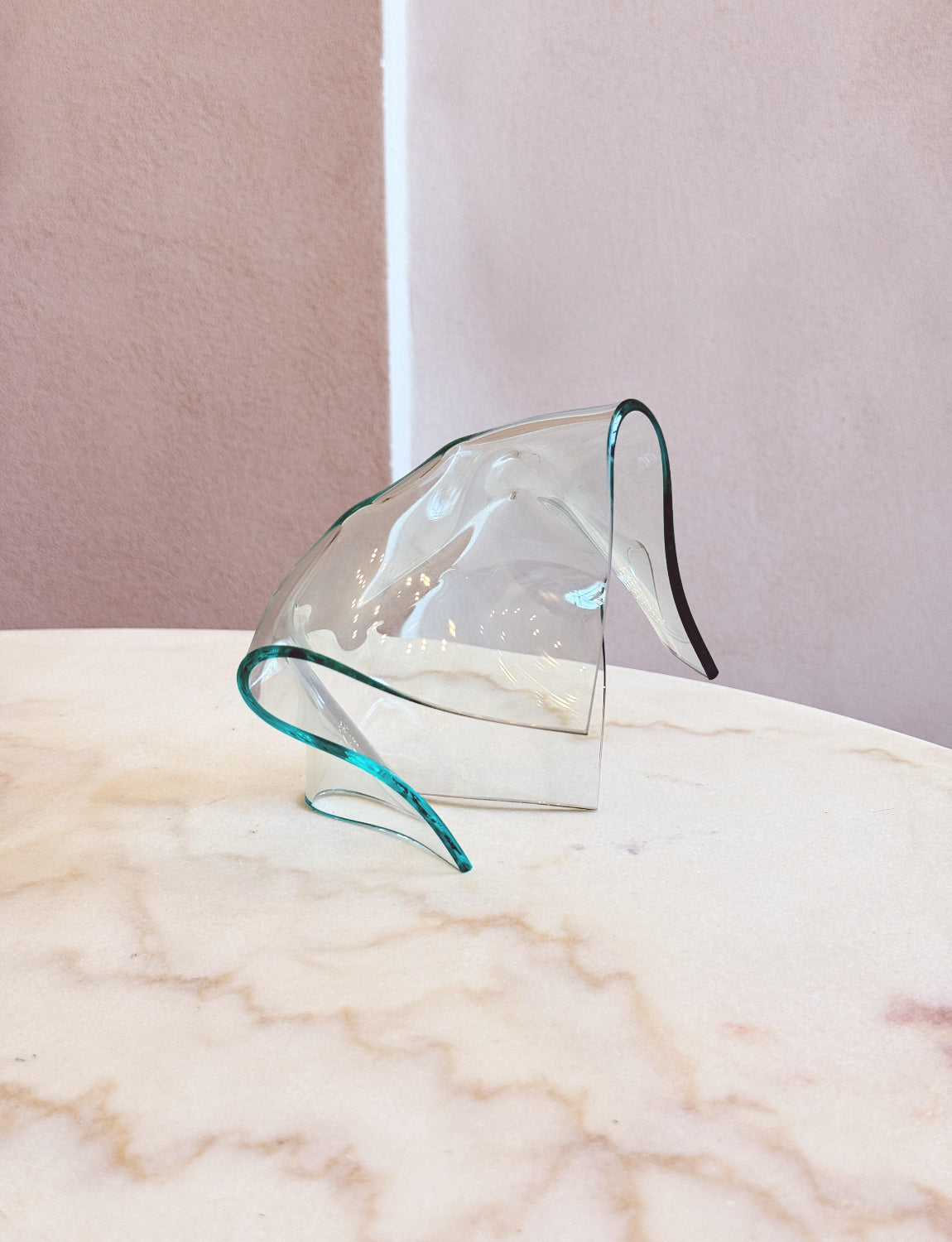 Set of three 1960s Fontana Arte Folded Glass Bowls