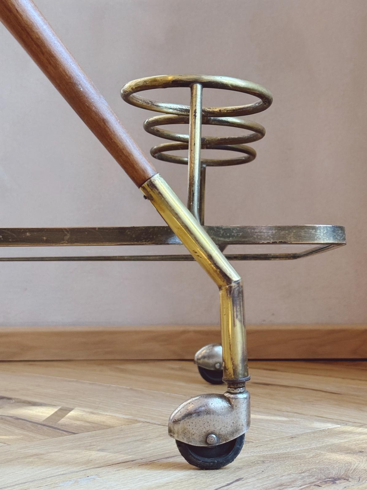 1960s Cesare Lacca Brass Drinks Trolley