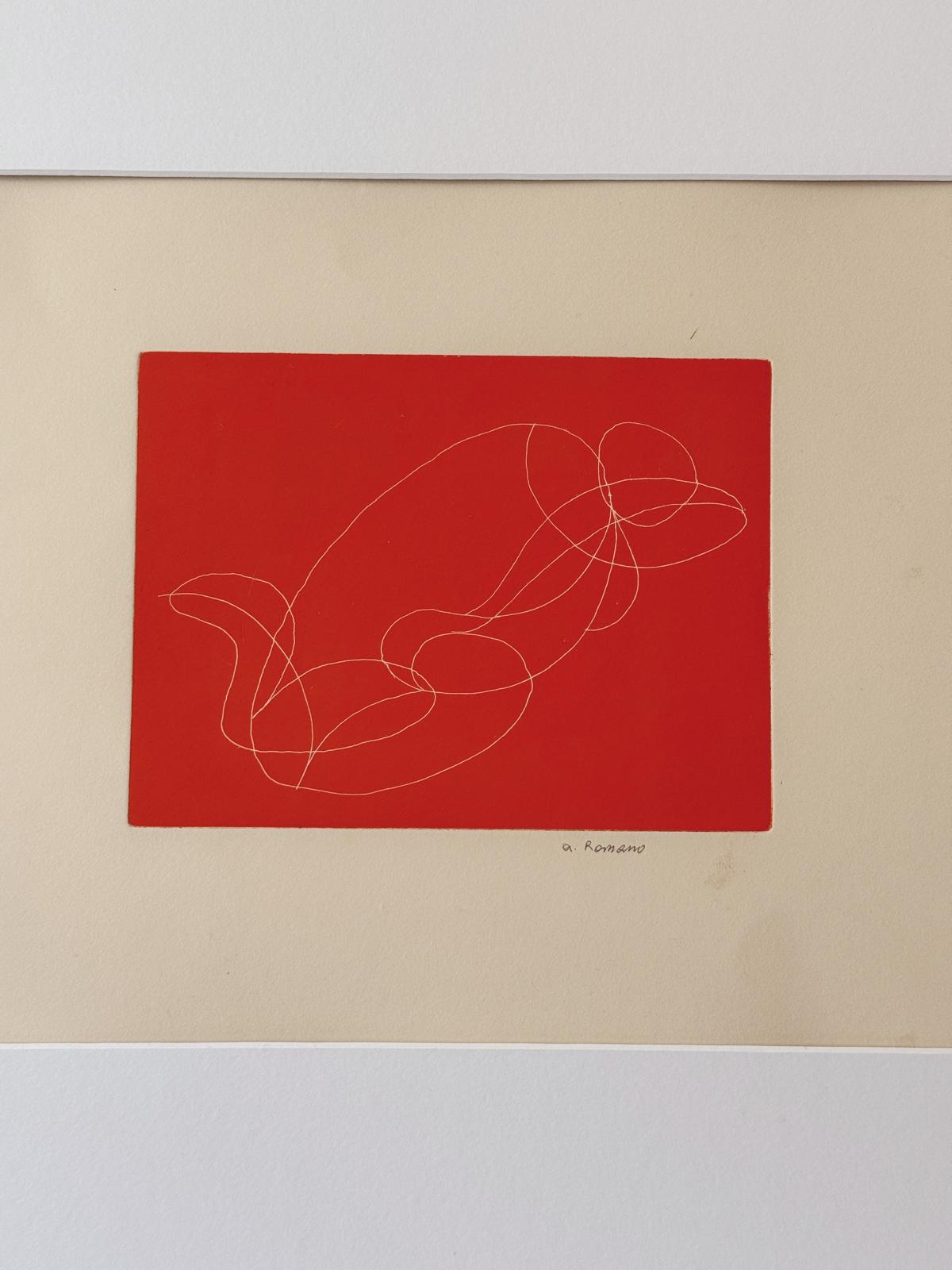 White on Orange, Forms, Lithograph, 976 A. Romano