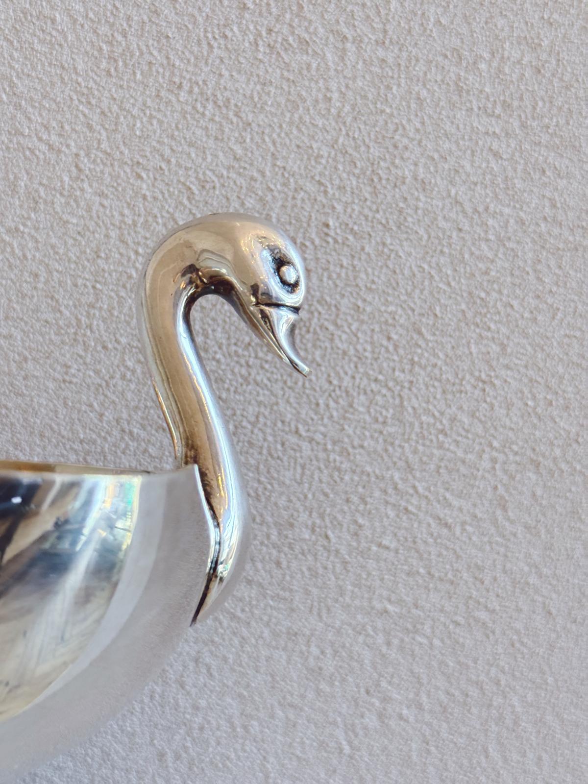 1960s Silver-Plated Goose Head Bowl by Gallia for Christofle
