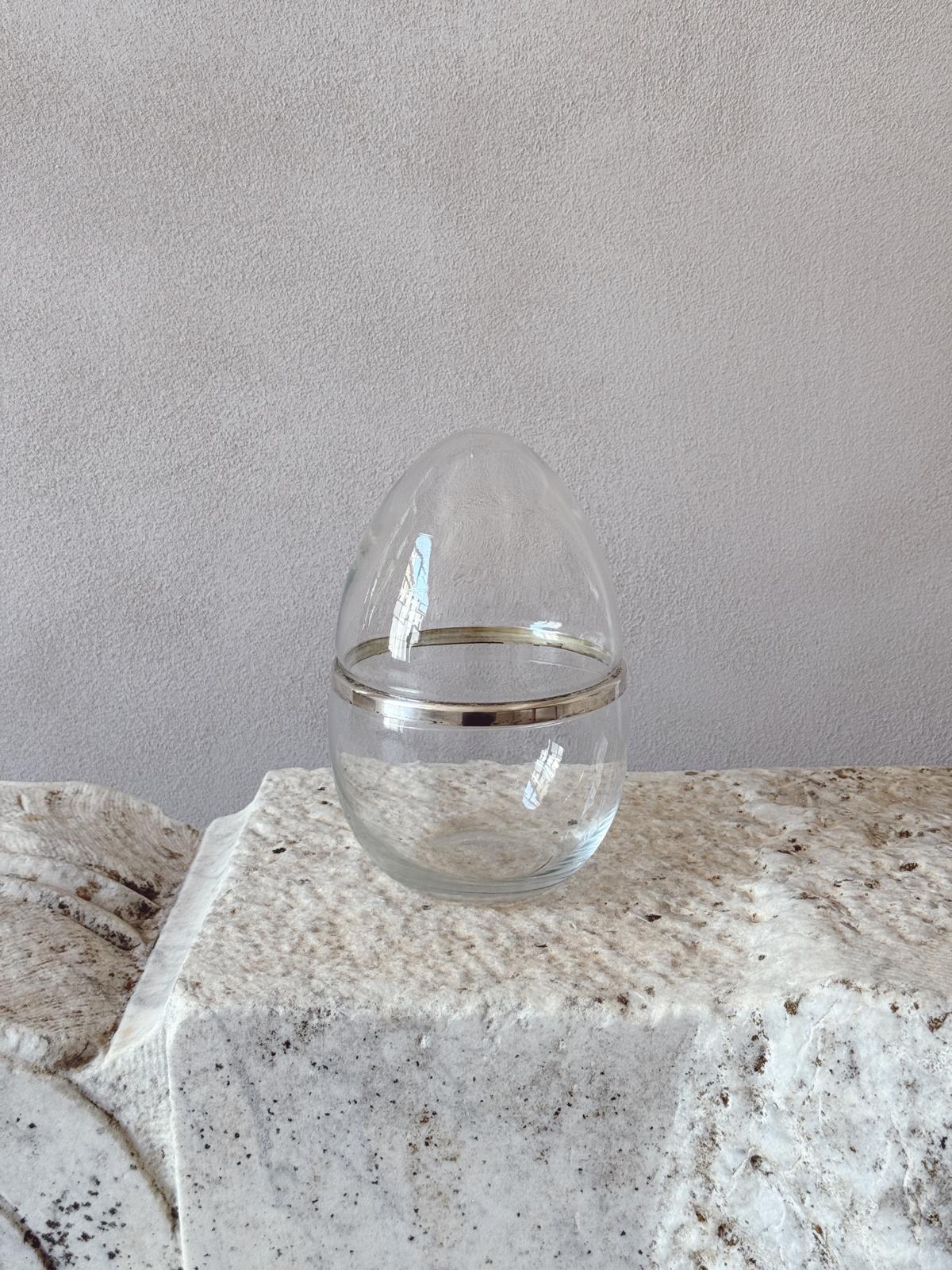 1970s Transparent Murano Glass Egg Box