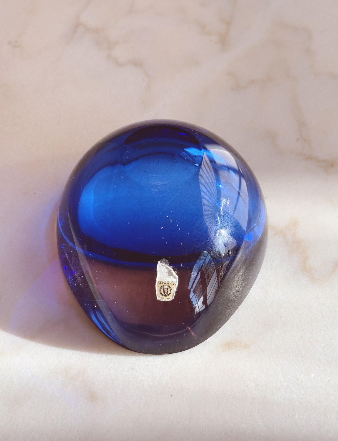 Flavio Poli 1960s Oval Sommerso Bowl in Purple & Blue