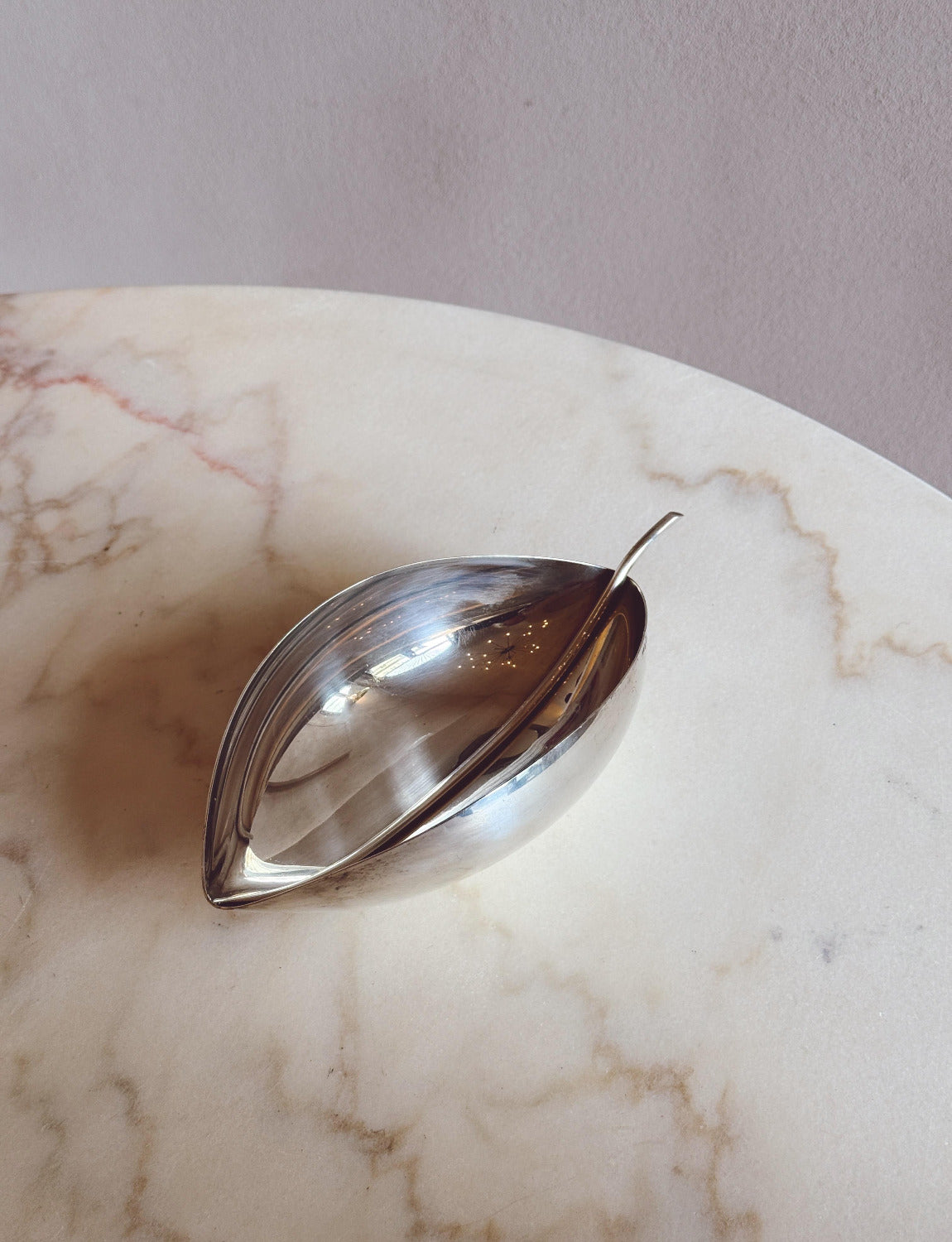 1960s Sabattini for Cristofle Silver Leaf Bowl